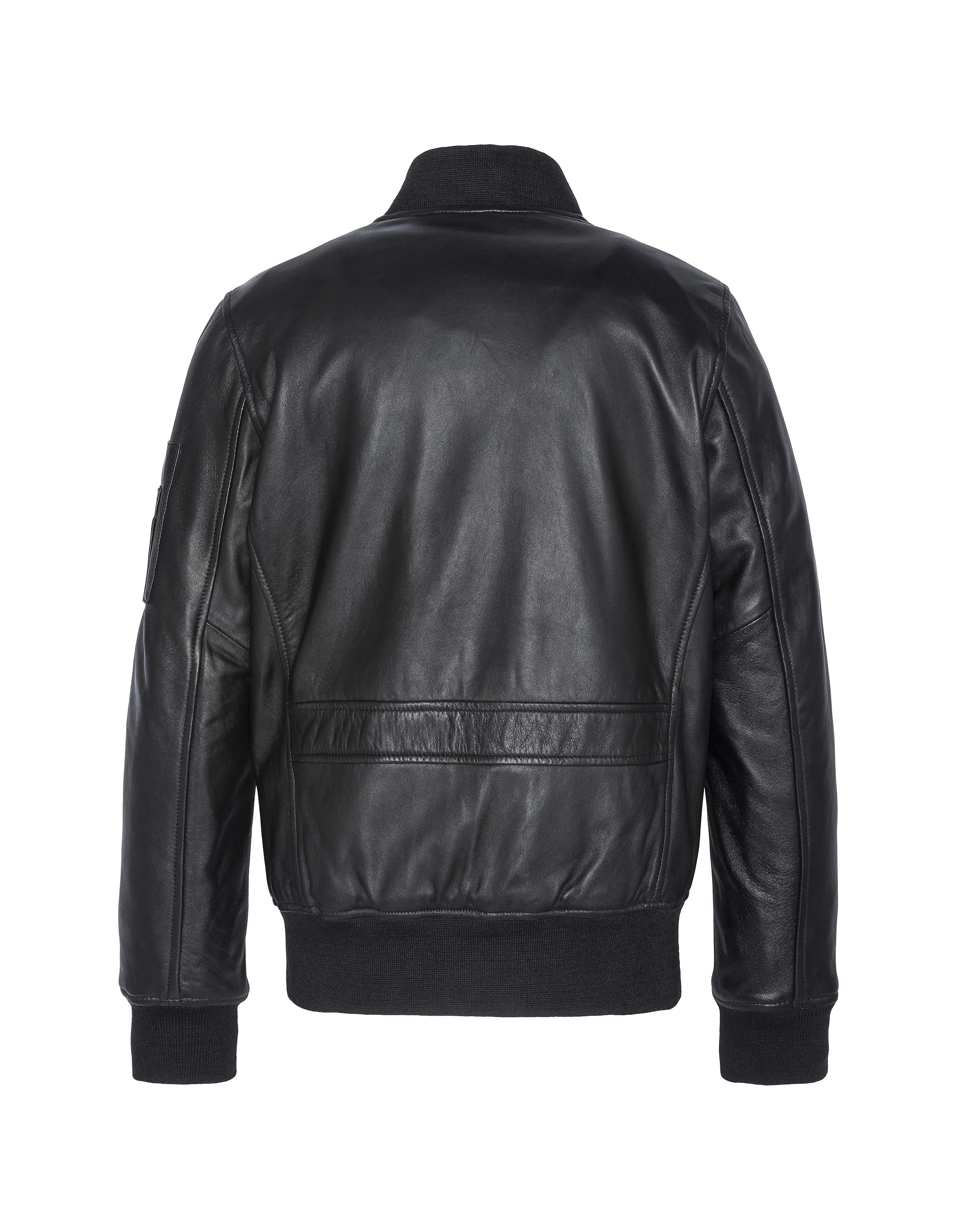 Bomber MA-1 Black, Lammleder-6