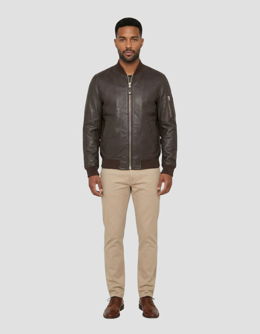 Bomber Ma -1 black, Lamb leather - Lcbomb | Schott NYC®