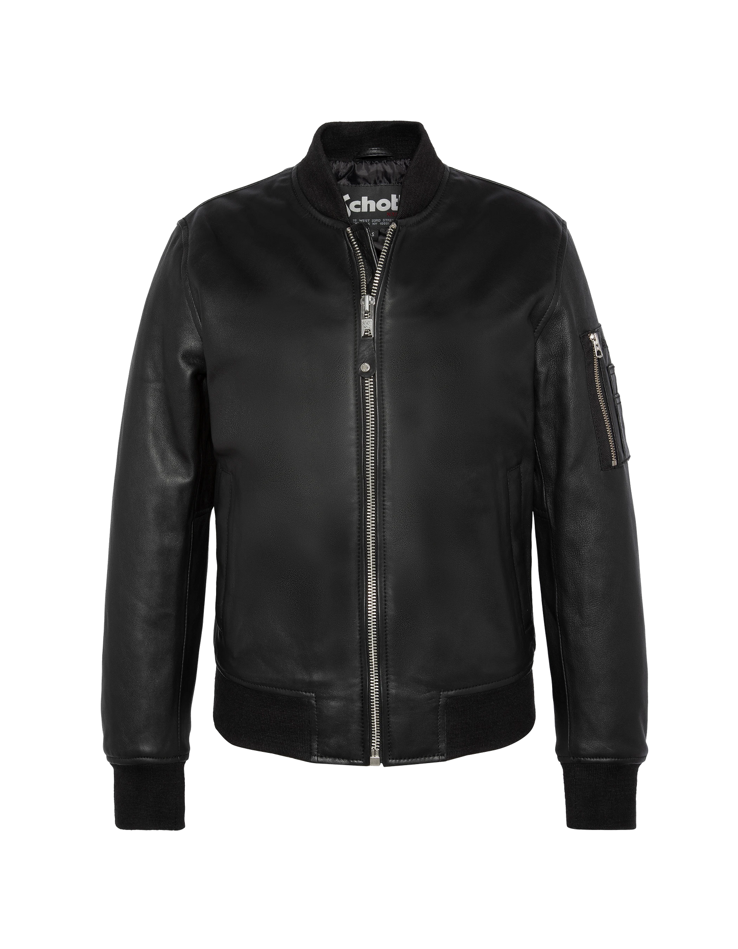 Bomber Ma-1 black, lamb leather
