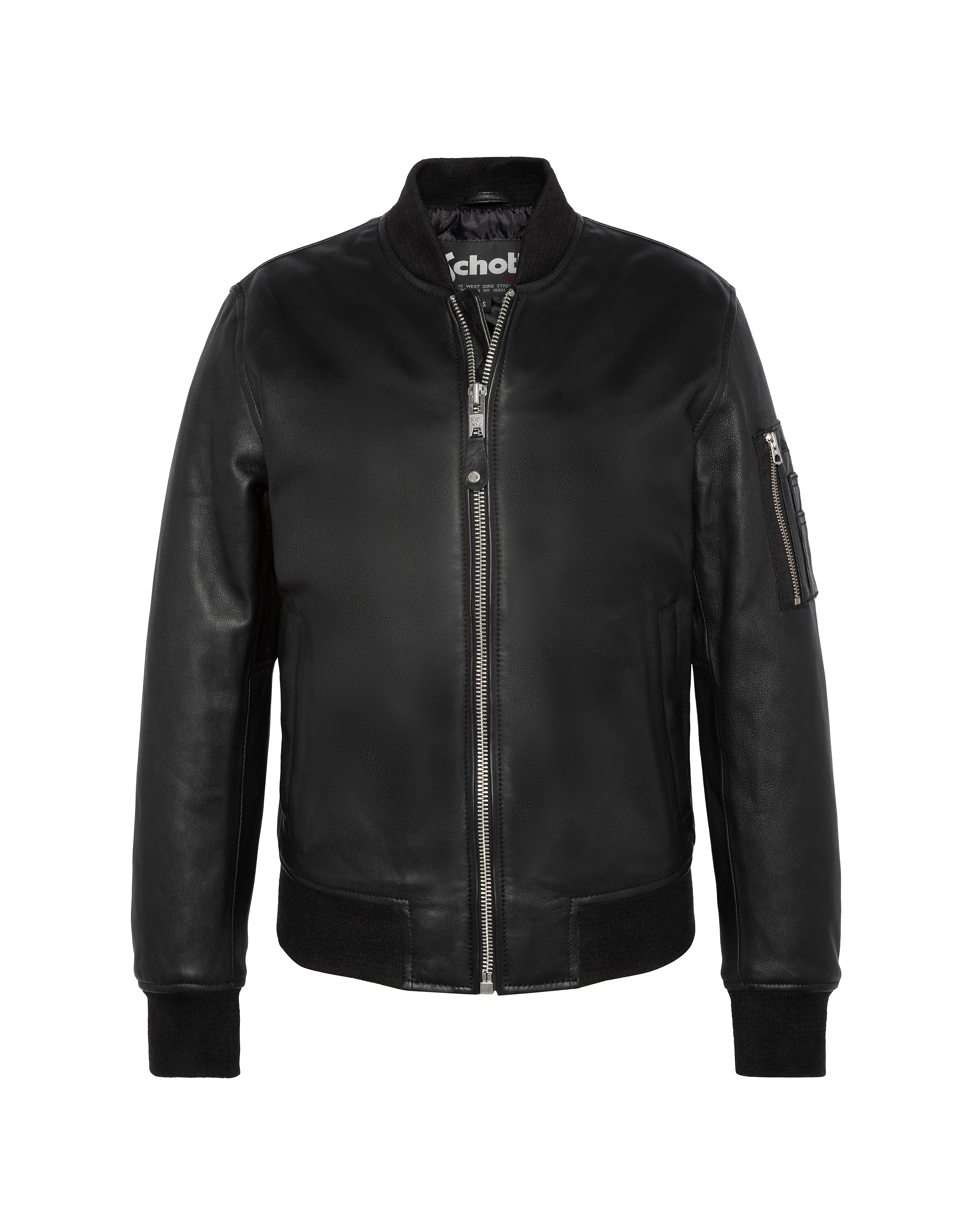 Bomber Ma-1 black, lamb leather-2