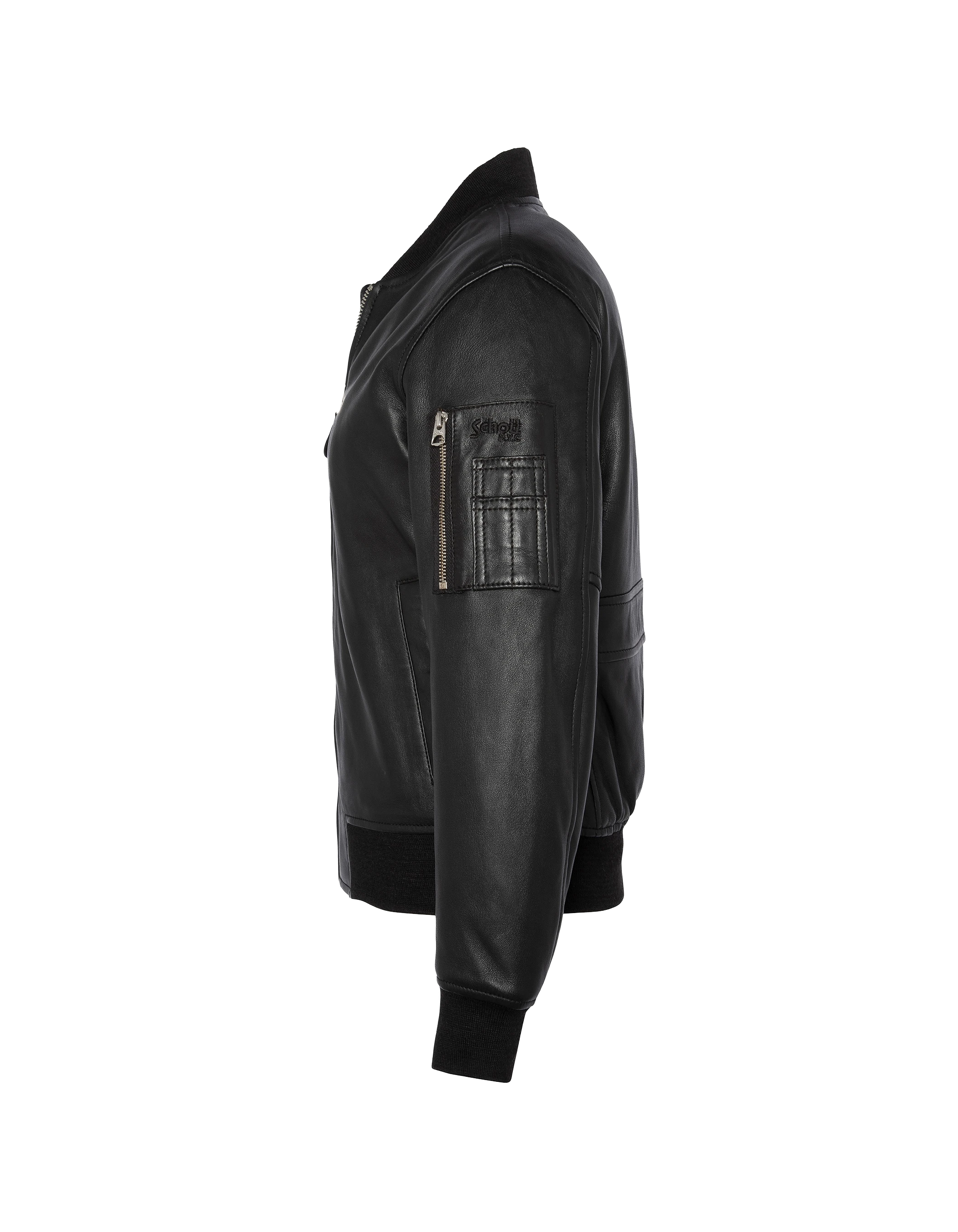 Bomber Ma-1 black, lamb leather-5