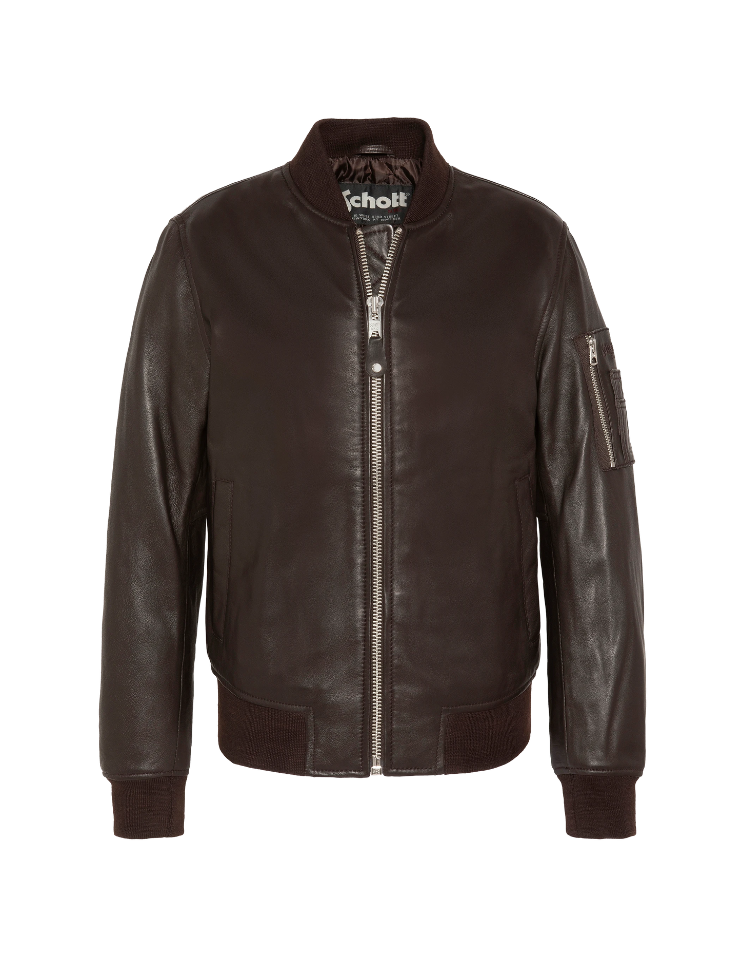 Bomber MA-1 marrone, pelle di agnello