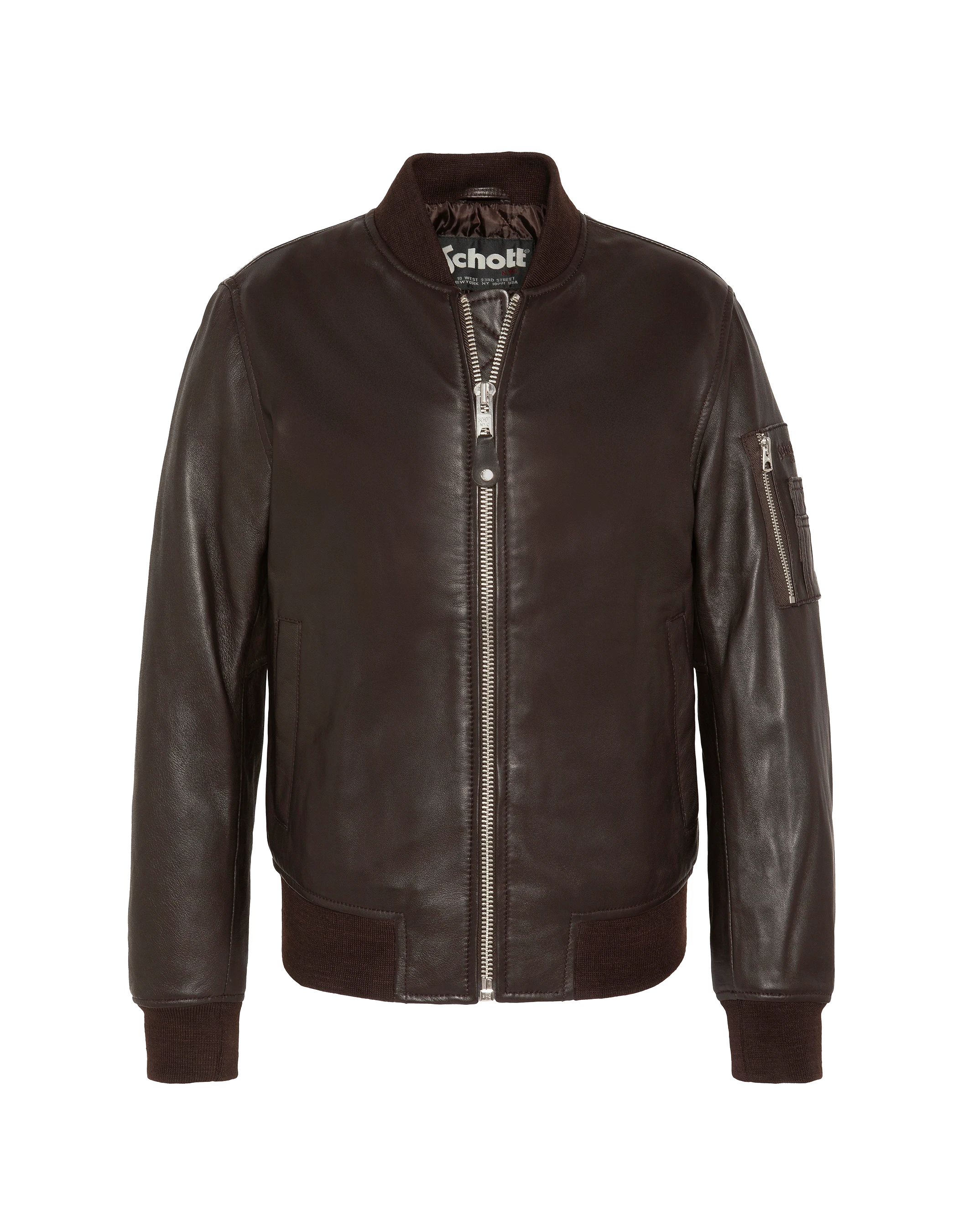Bomber MA-1 marrone, pelle di agnello-2