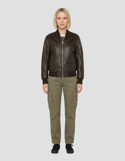 Bomber Ma -1 black, Lamb leather - LCBOMBA | Schott NYC®