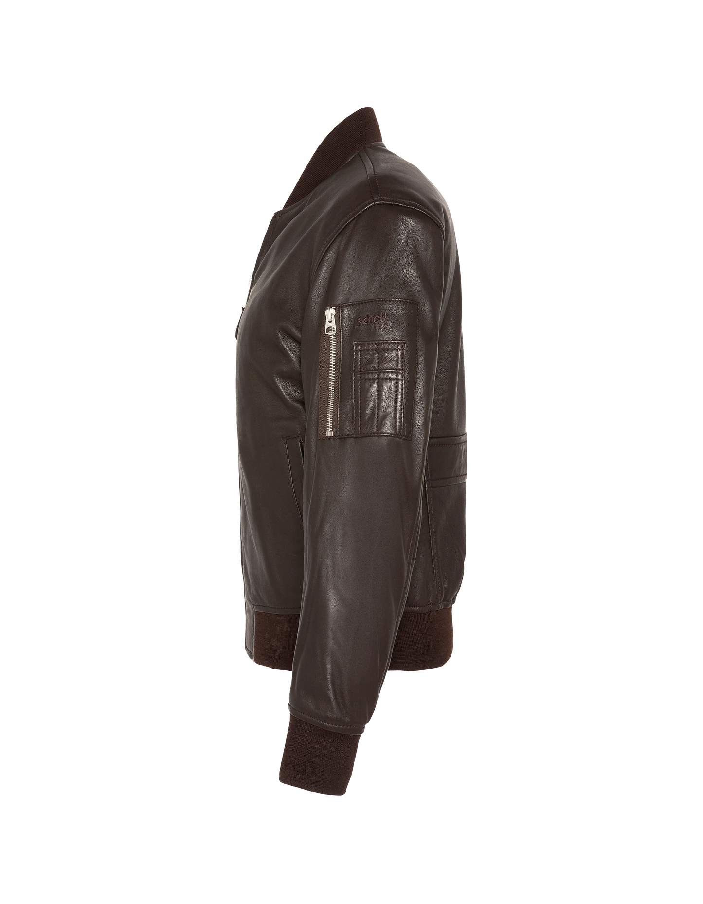Bomber MA-1 marrone, pelle di agnello