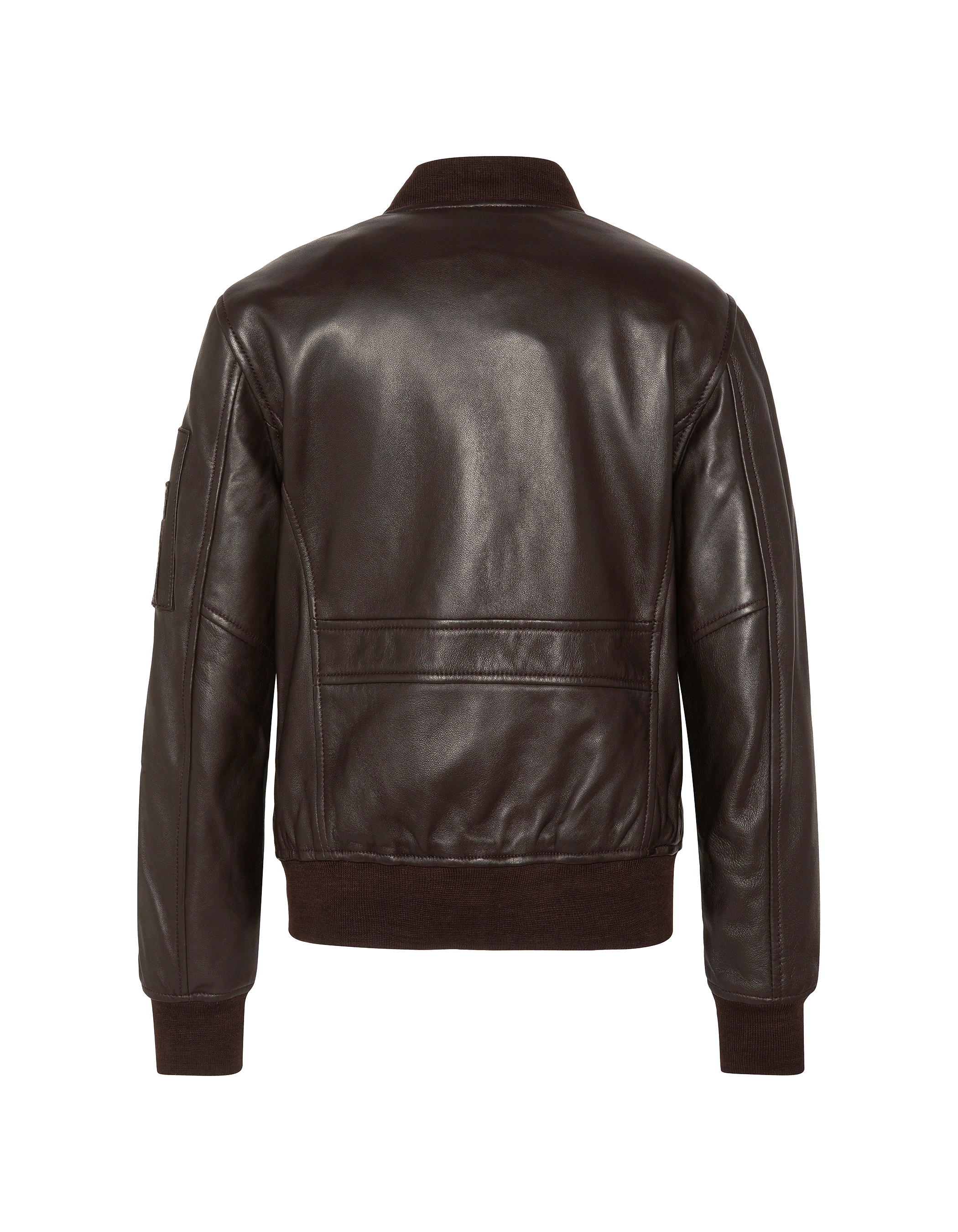 Bomber MA-1 marrone, pelle di agnello-6