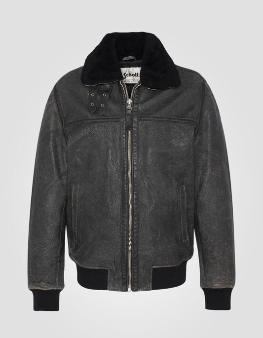Blouson aviateur, cuir d'agneau