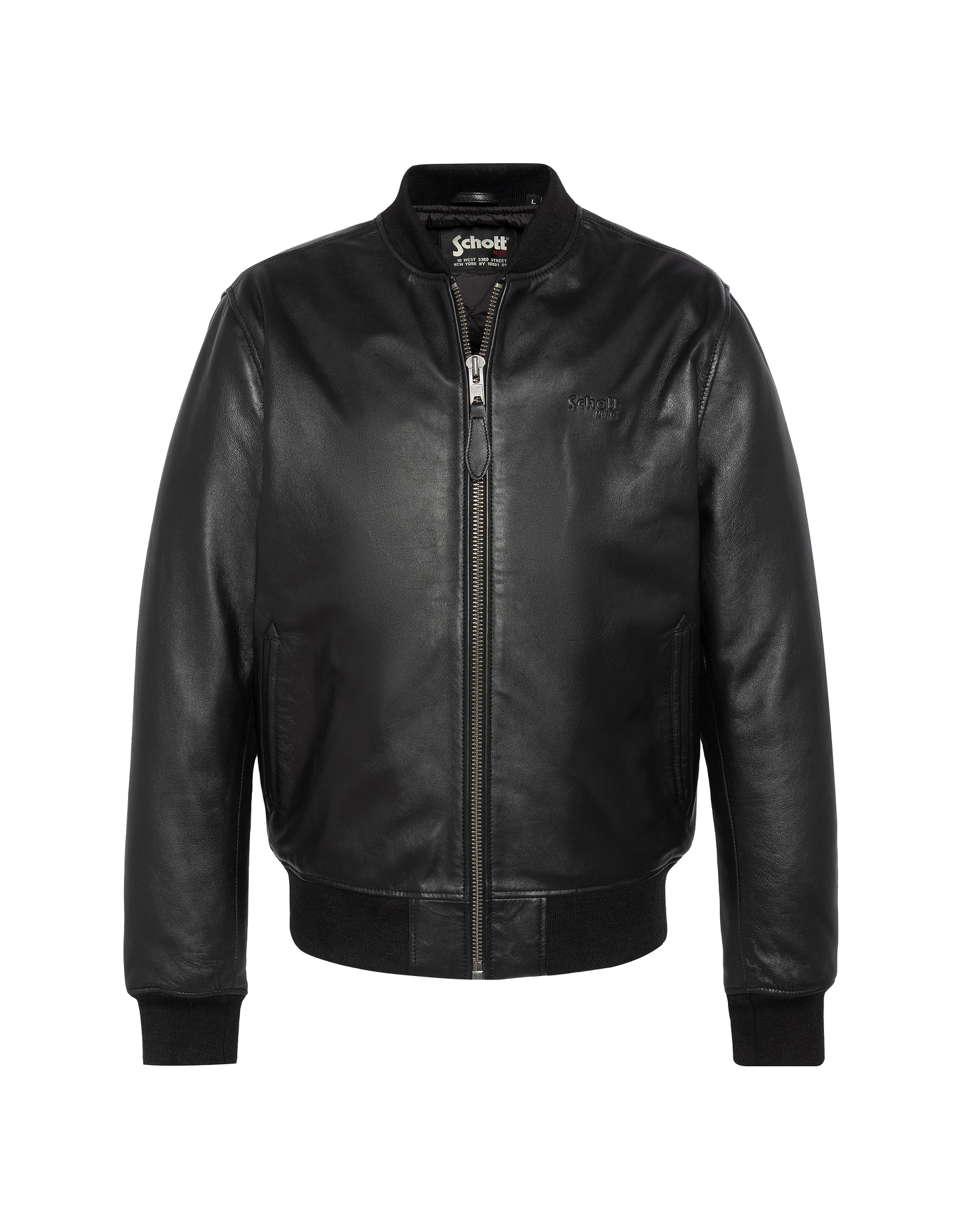 Blouson noir casual, cuir d'agneau