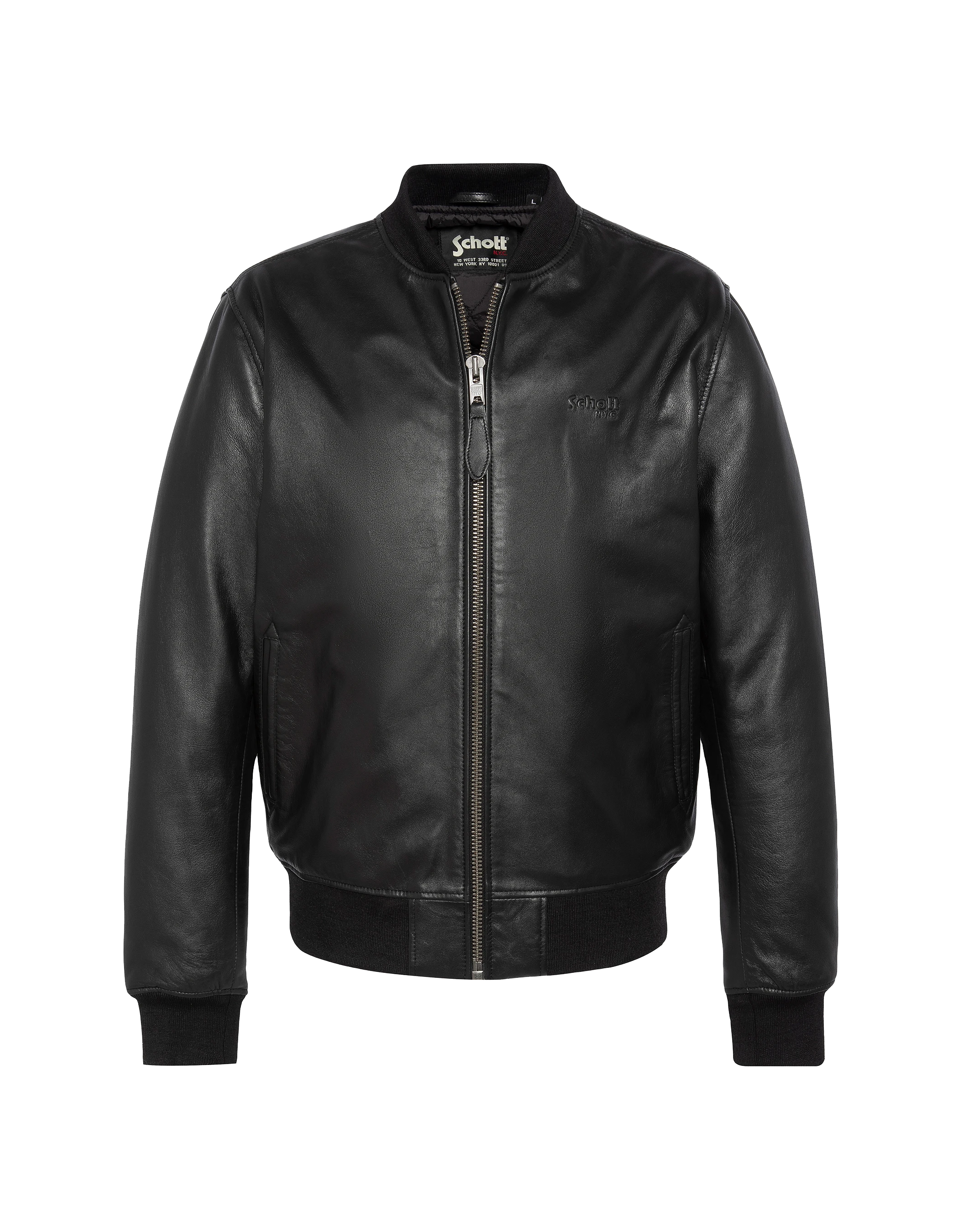 Blouson noir casual, cuir d'agneau-2