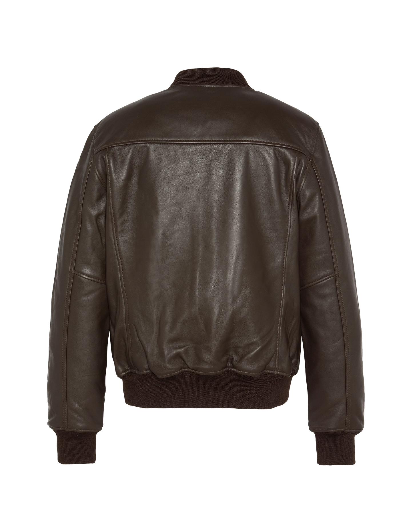 Blouson marron casual, cuir d'agneau