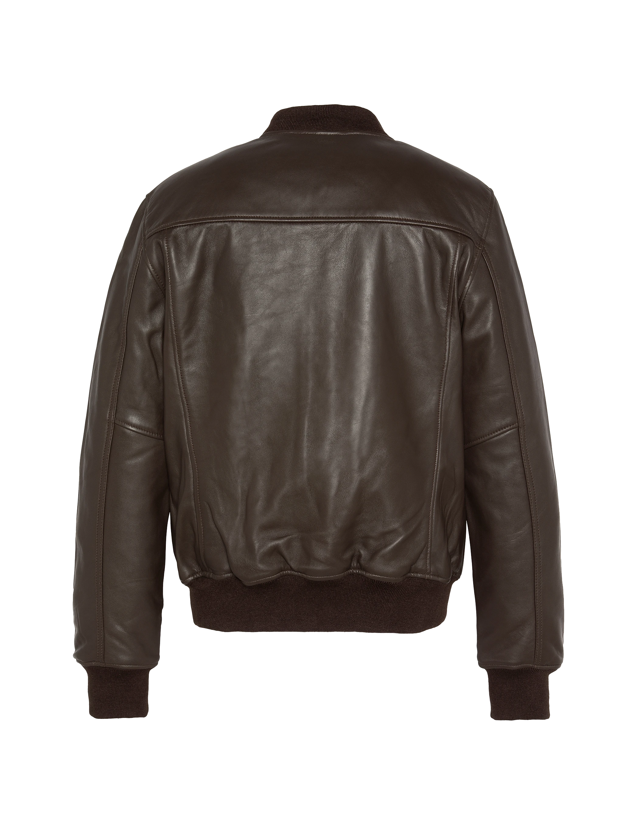 Blouson marron casual, cuir d'agneau-2
