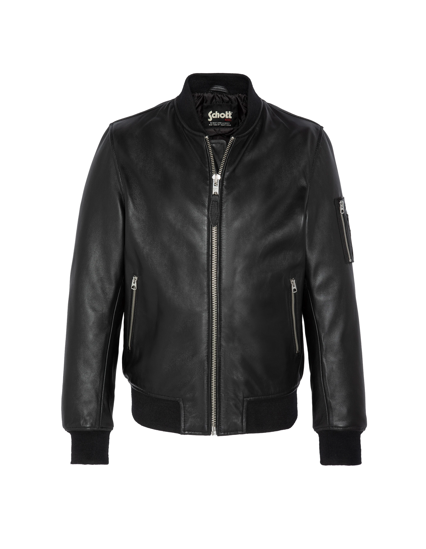 K*M様 SCHOTTO leather jacket bomber milit Bomber Ma -1 black, Lamb leather - Lcbombers | Schott NYC®