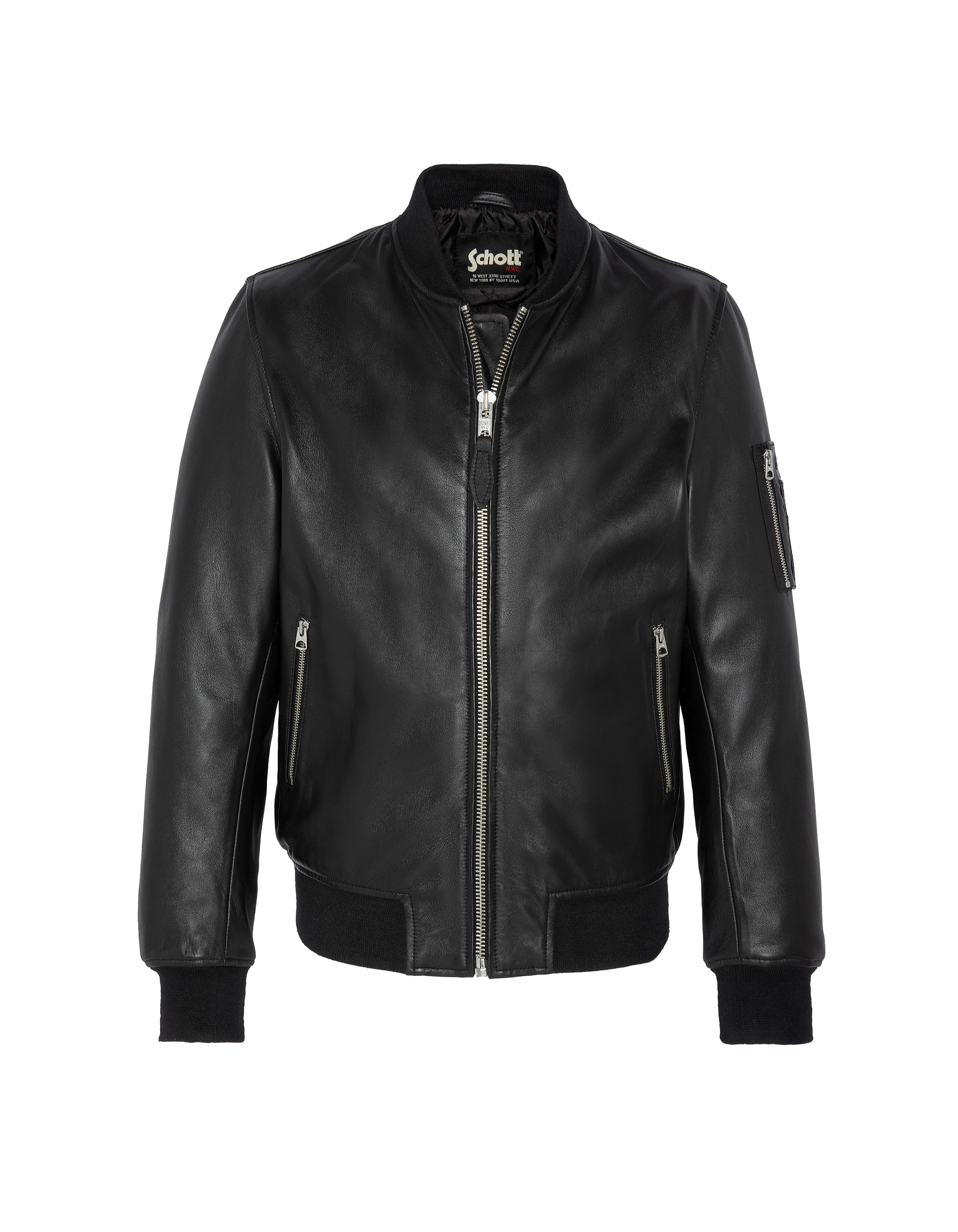 Bomber Ma -1 black, Lamb leather - Lcbombers | Schott NYC®