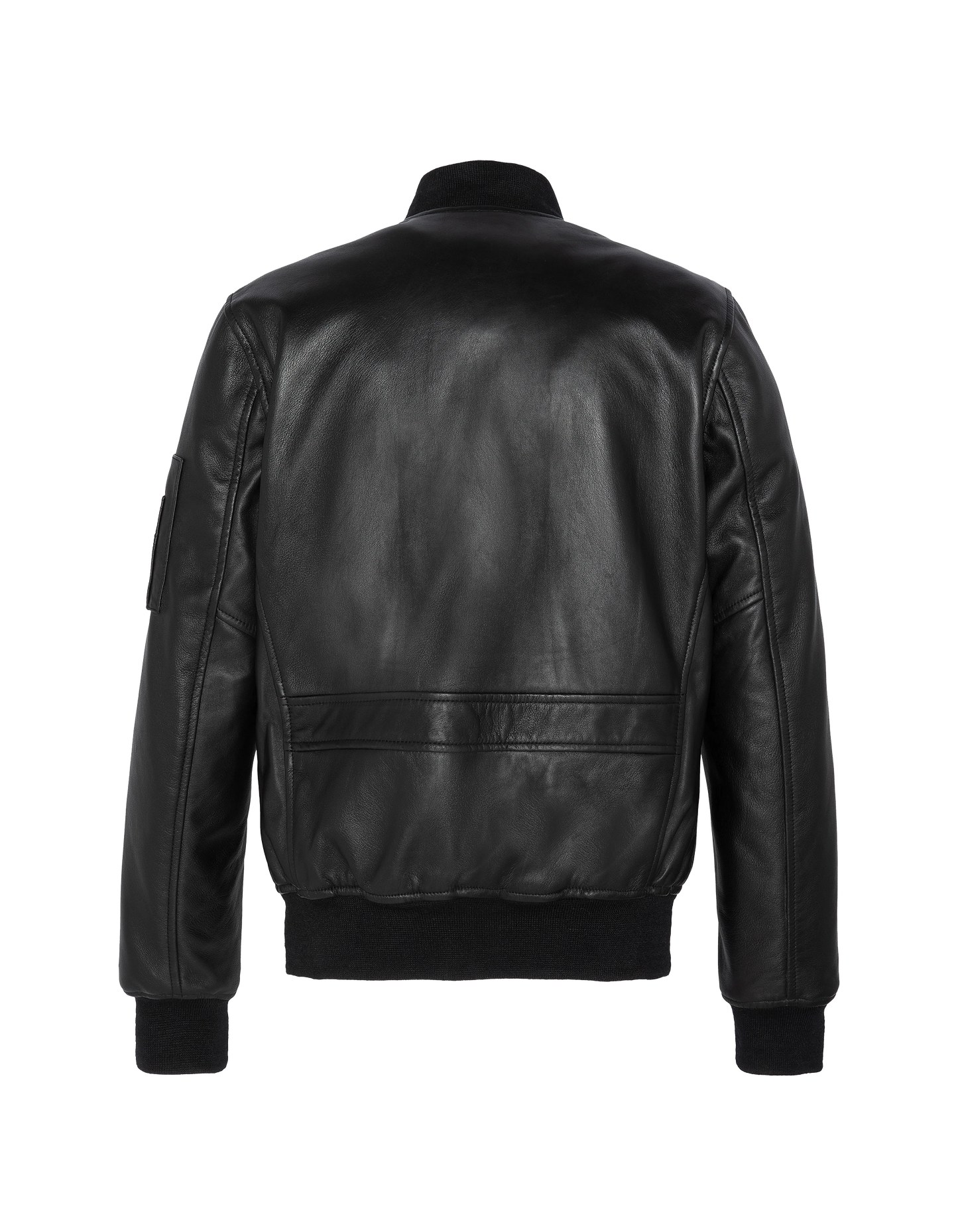 Bomber MA-1 nero, pelle di agnello