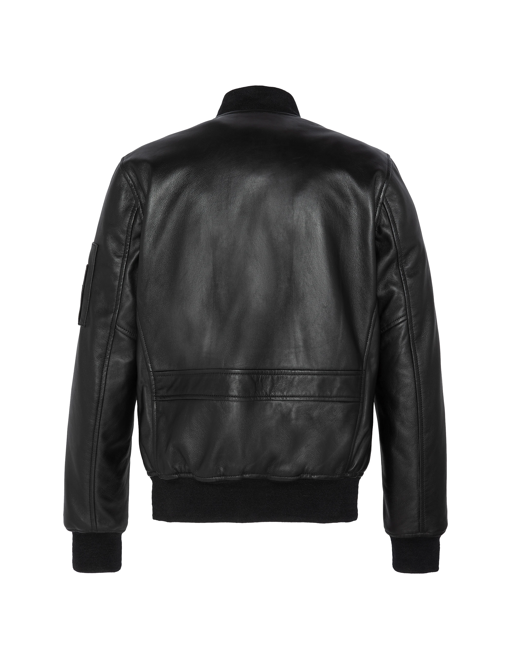 Bomber MA-1 nero, pelle di agnello-8