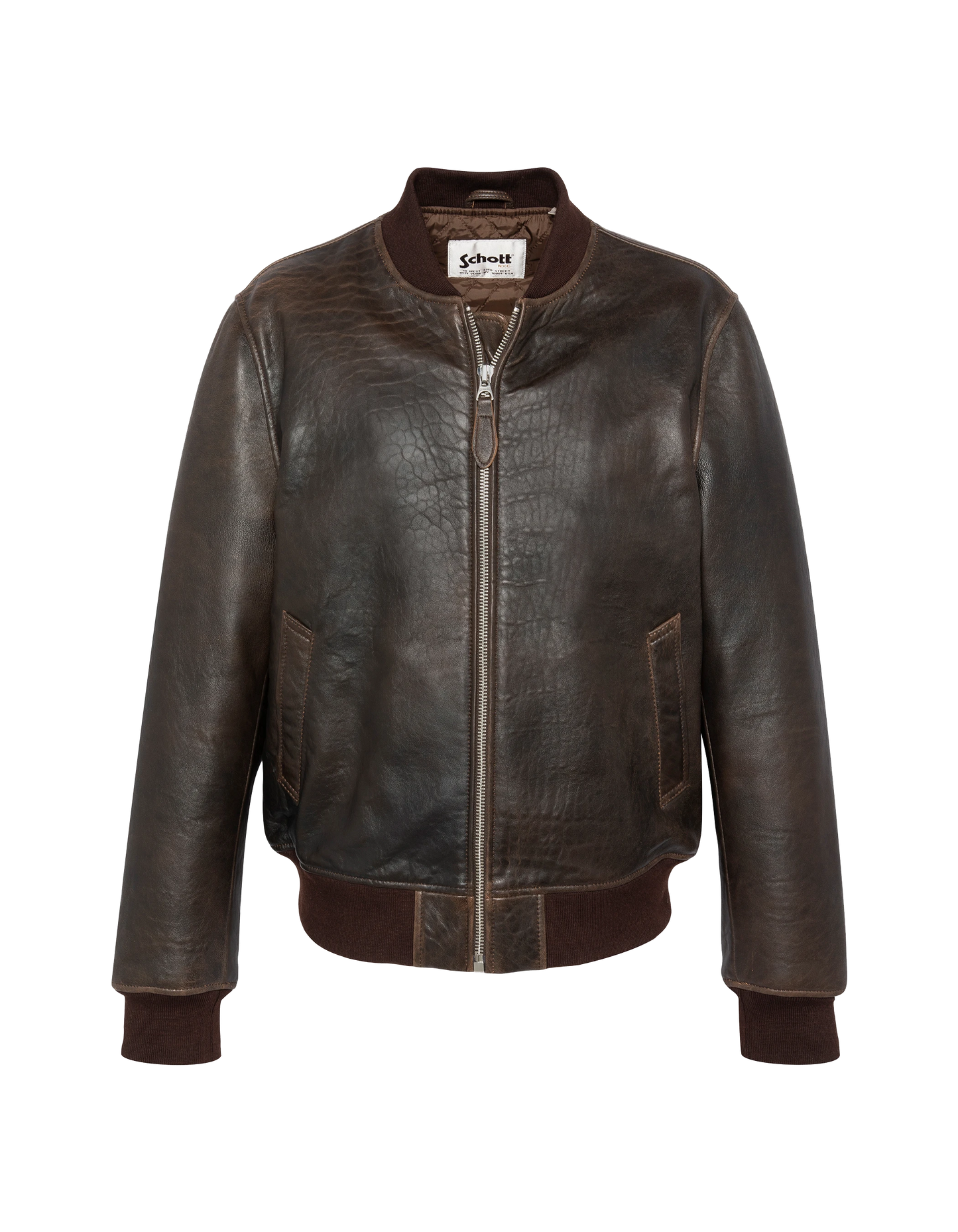 Blouson marron casual vintage, cuir d'agneau