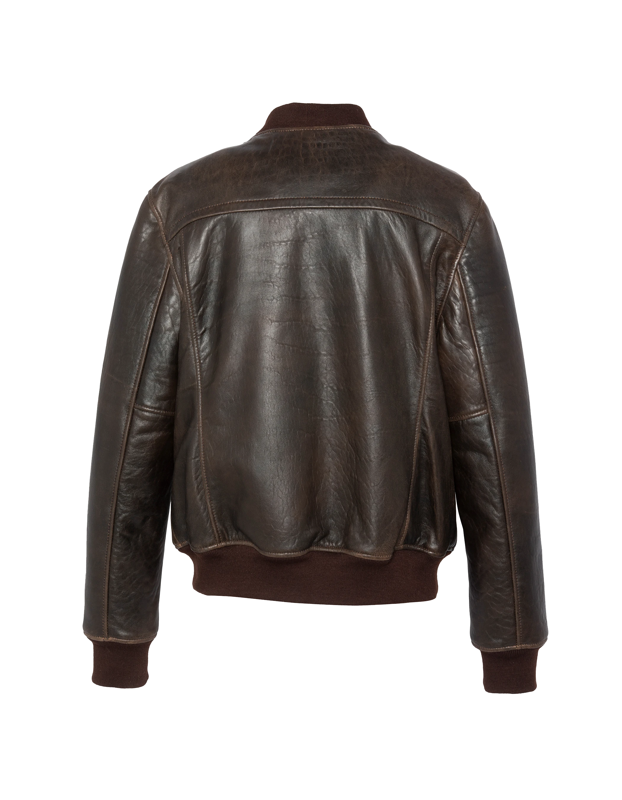 Blouson marron casual vintage, cuir d'agneau-7