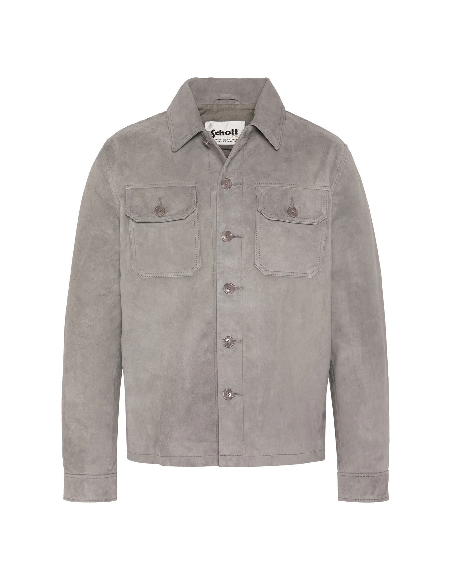 Hellgraues Arbeiter-Overshirt, Ziegenleder