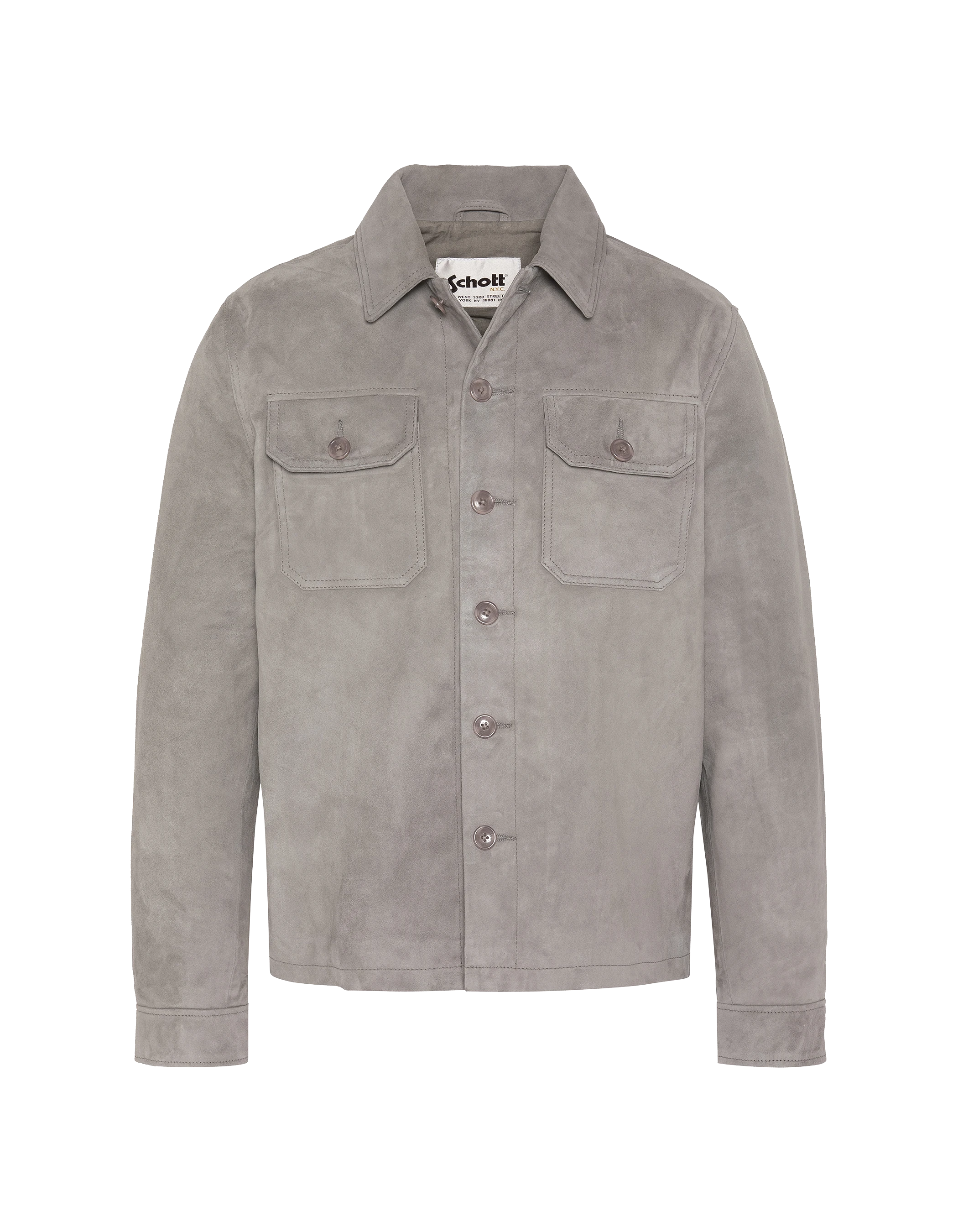 Hellgraues Arbeiter-Overshirt, Ziegenleder-2