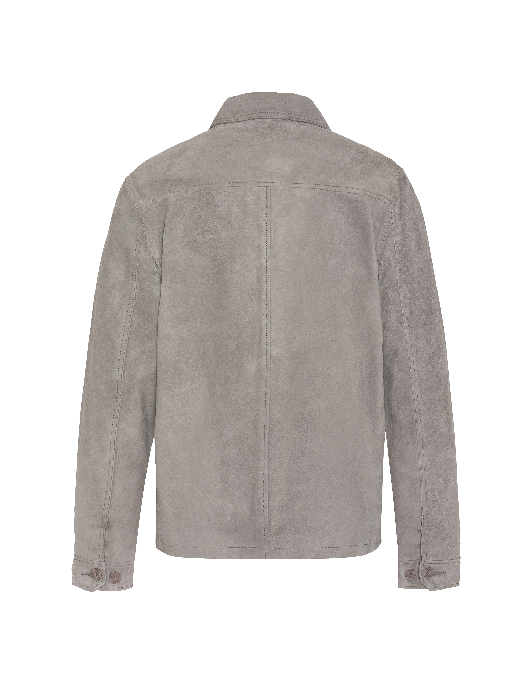 Hellgraues Arbeiter-Overshirt, Ziegenleder-7