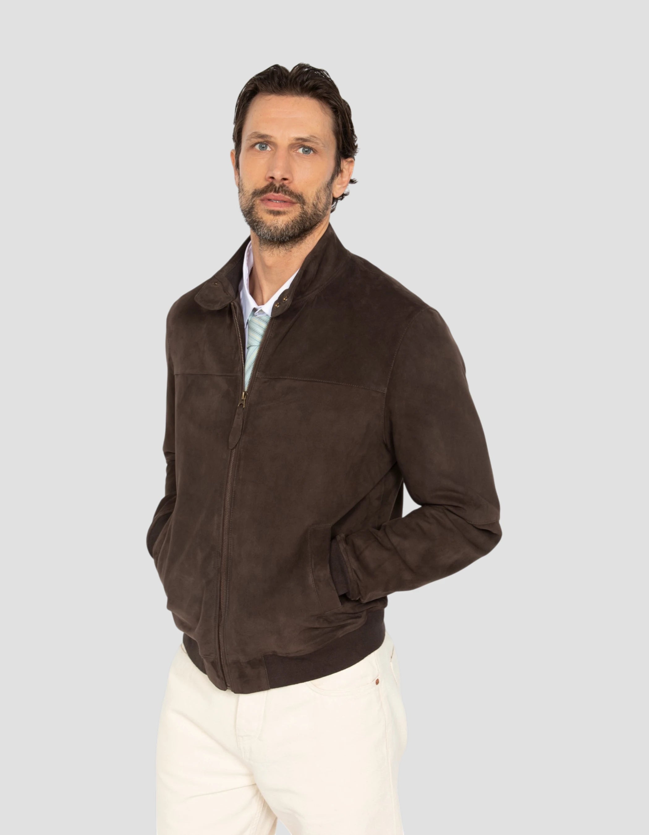 Brown stardust jacket, goat suede ultralight-4