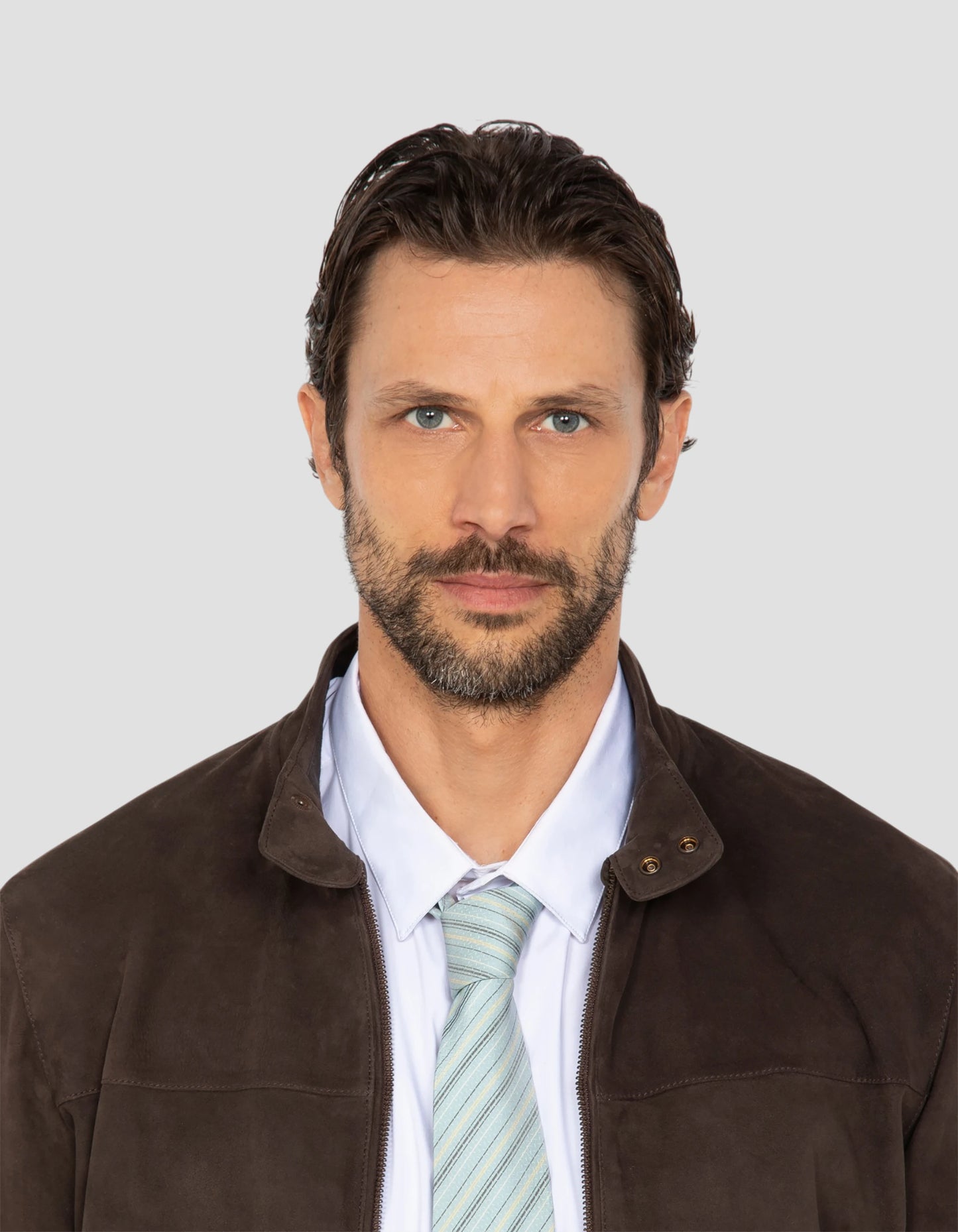 Brown stardust jacket, goat suede ultralight