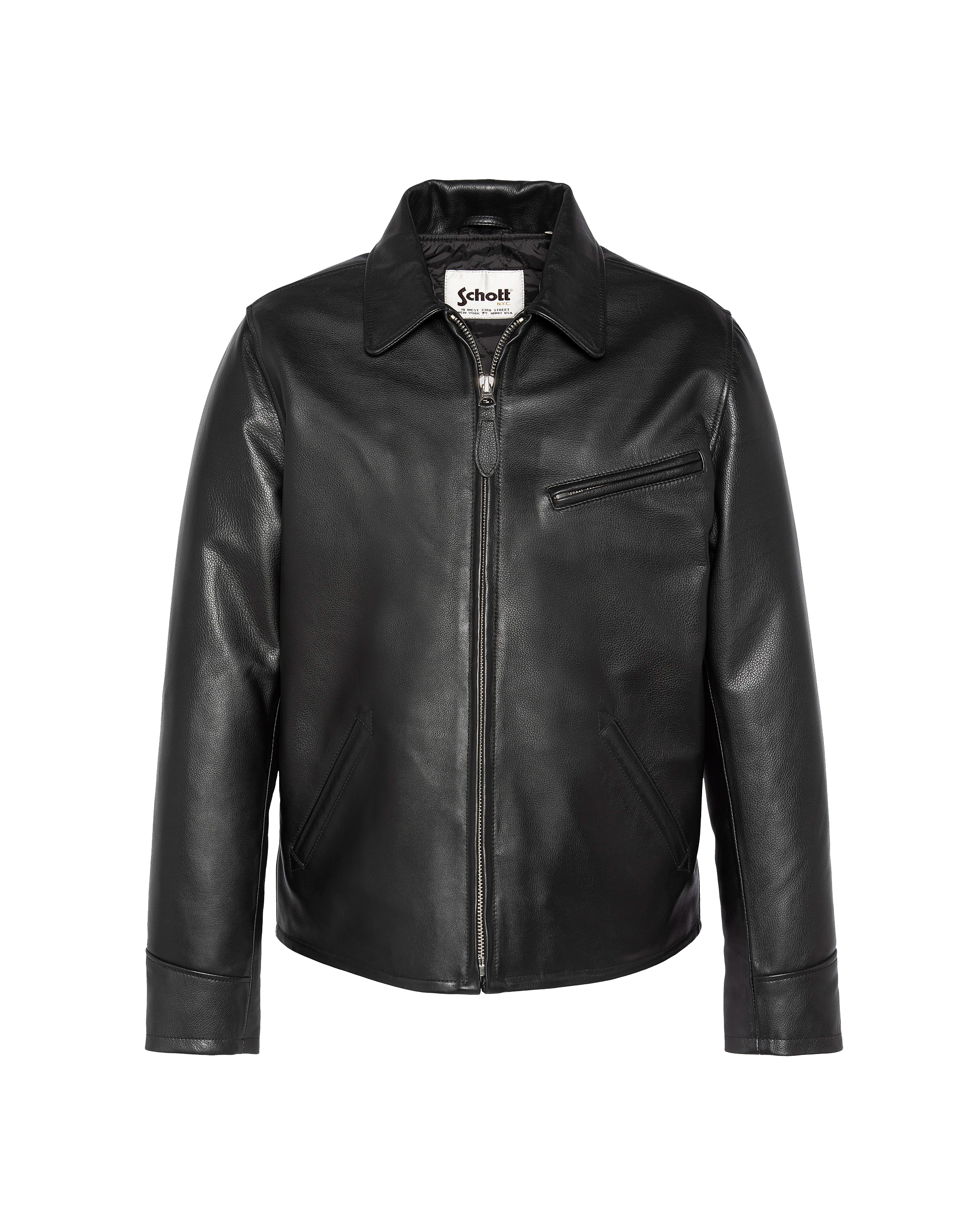 Giacca casual nera, cuoio in pelle di mucca-2