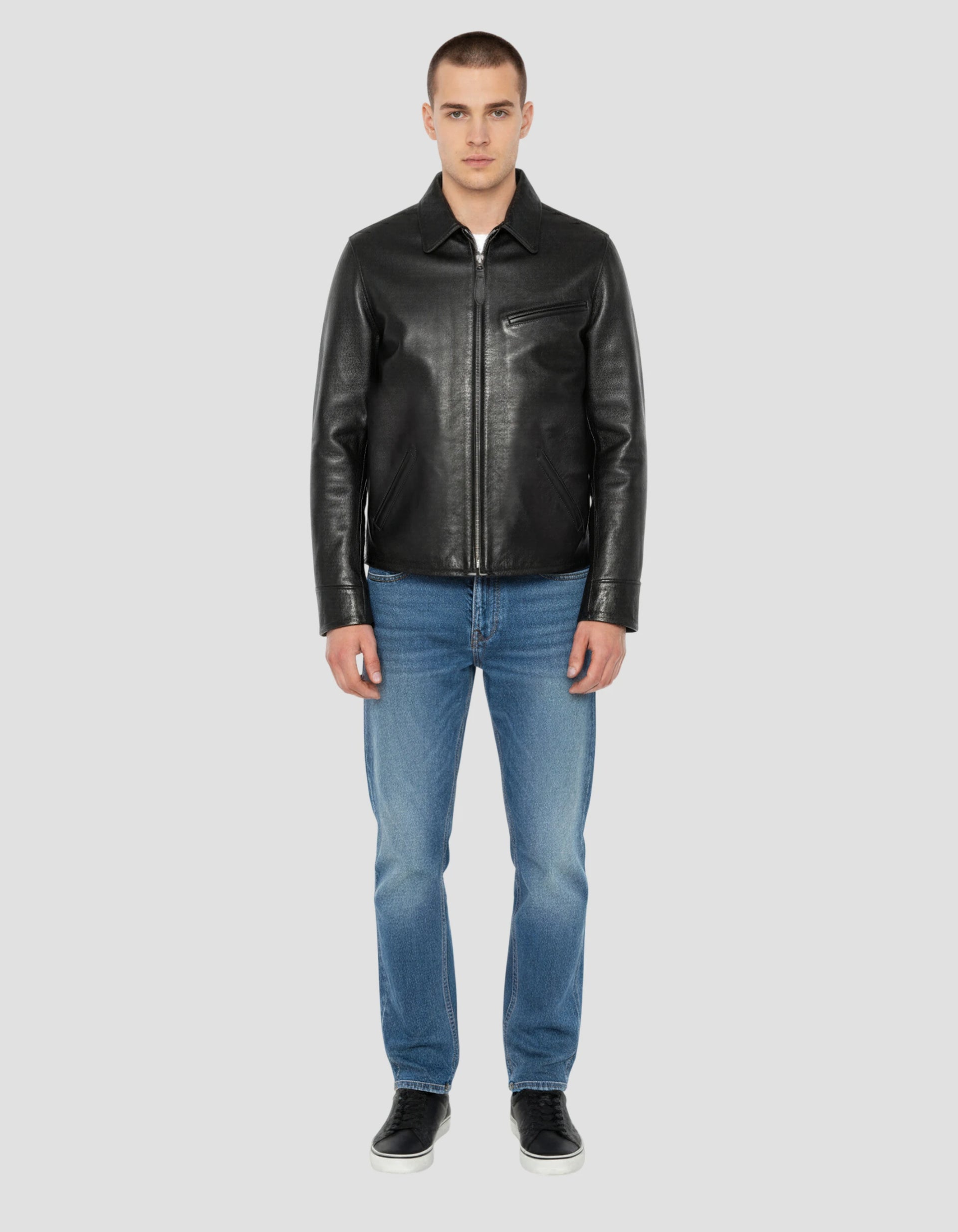 Black casual jacket, cowhide leather - lccharly | Schott NYC®