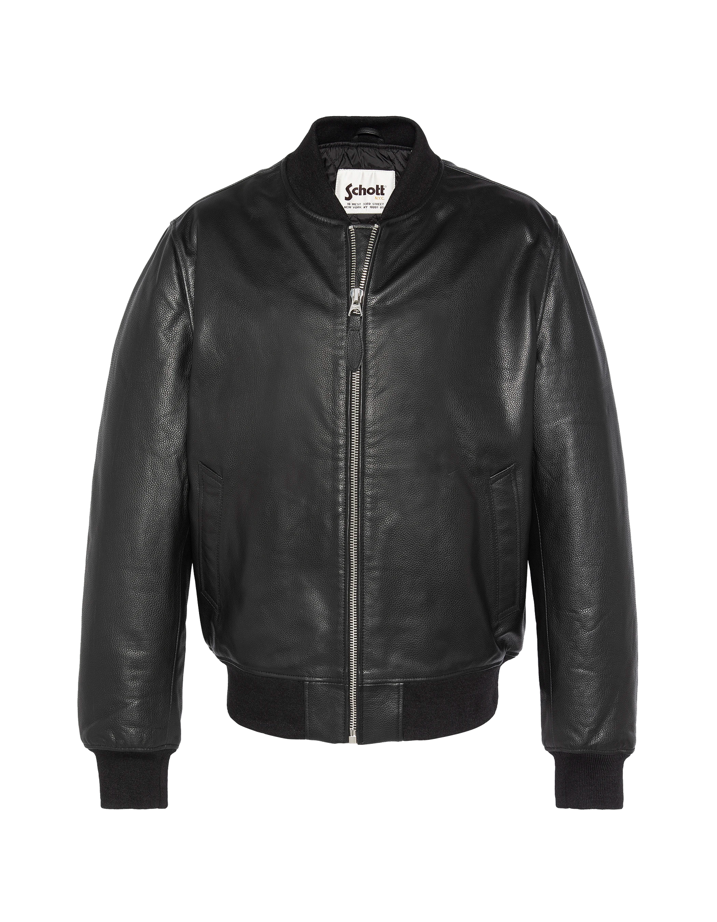 Giacca bomber nera, cuoio in pelle di mucca