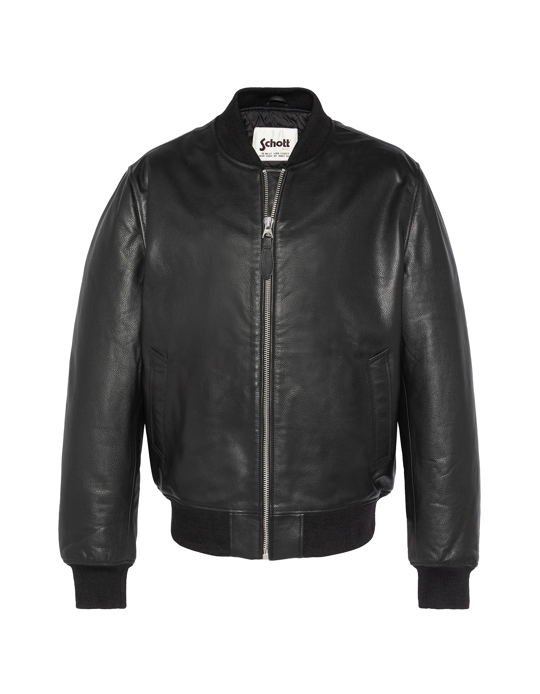 Blouson bomber noir, cuir de vachette-2