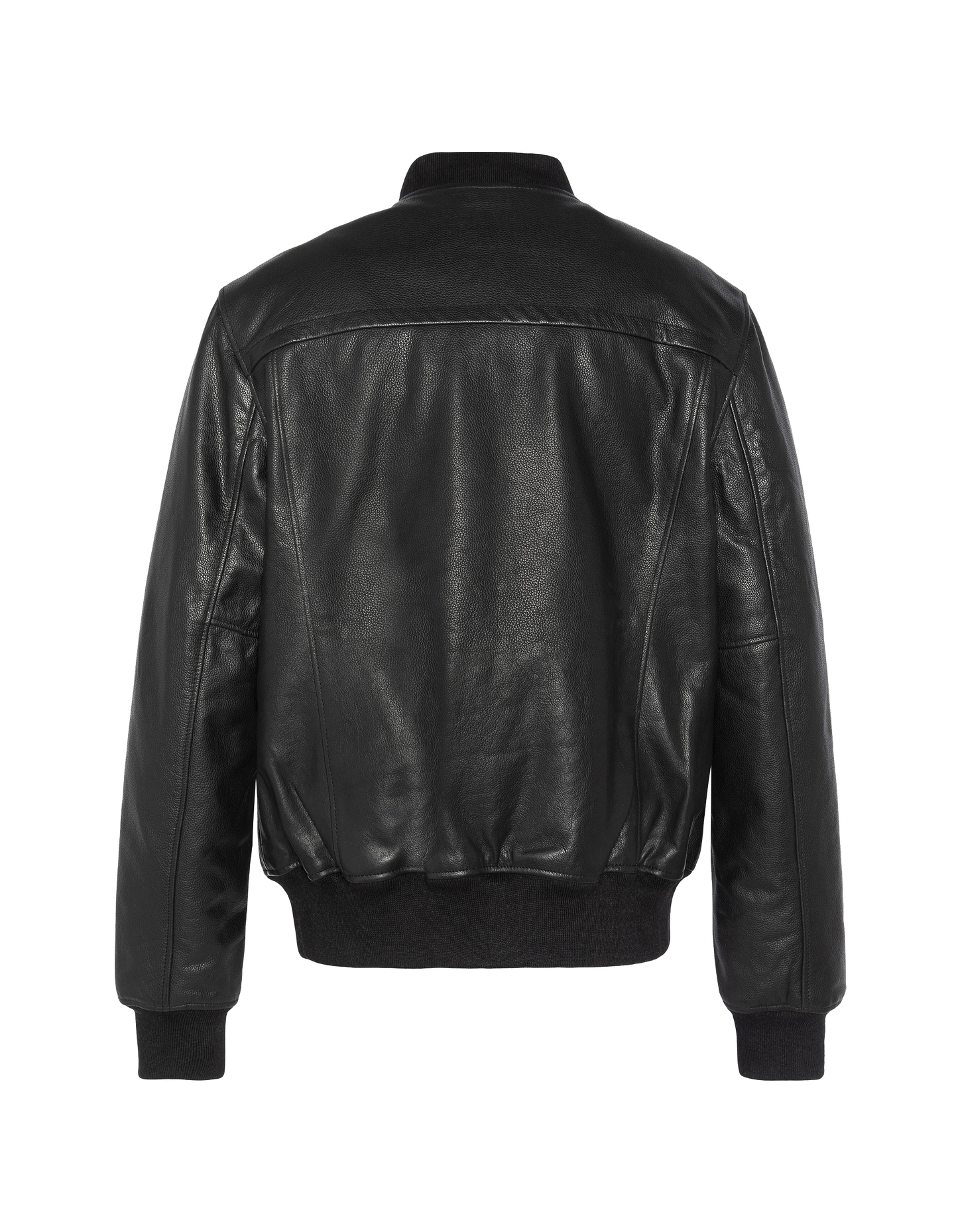 Giacca bomber nera, cuoio in pelle di mucca