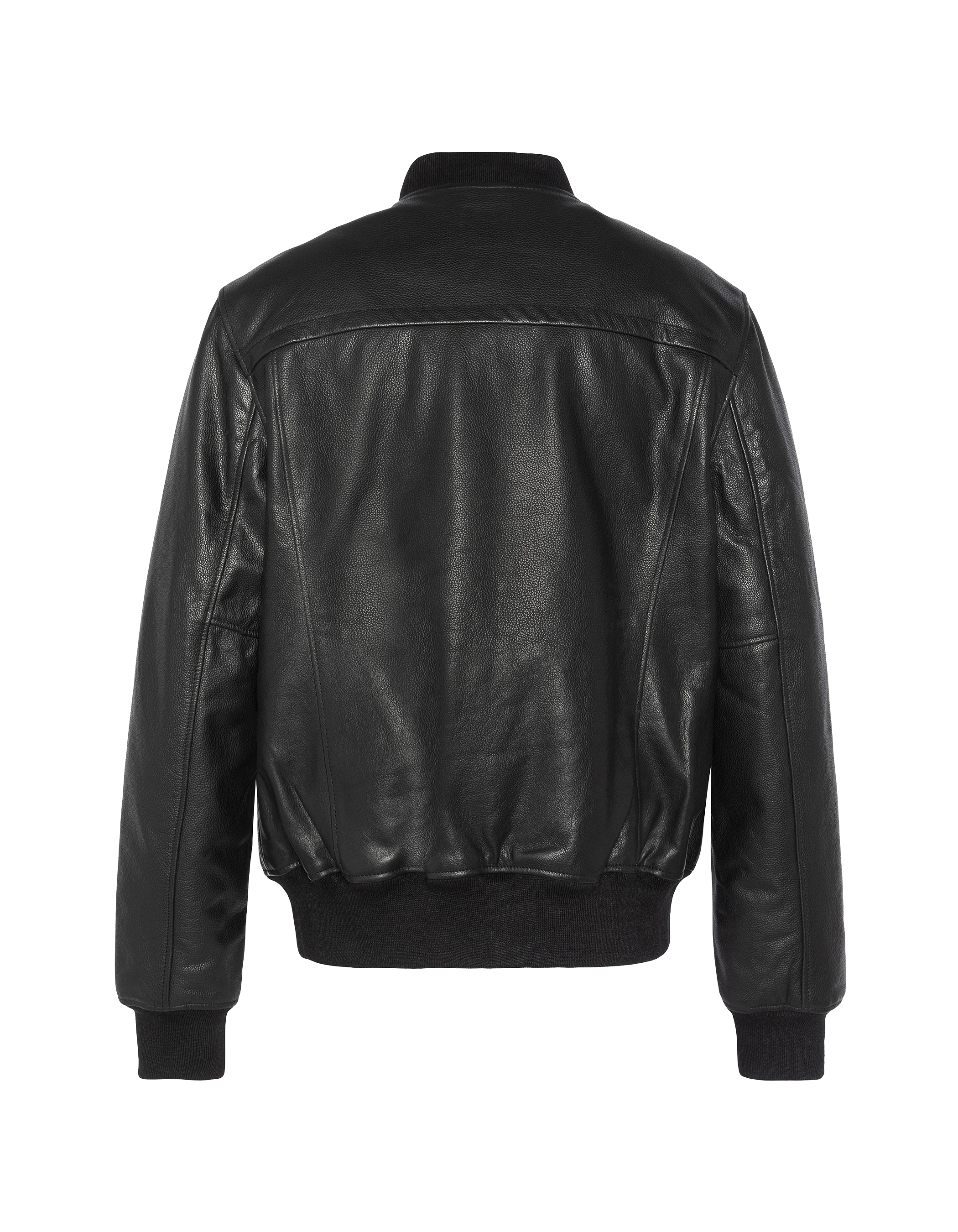 Blouson bomber noir, cuir de vachette-5