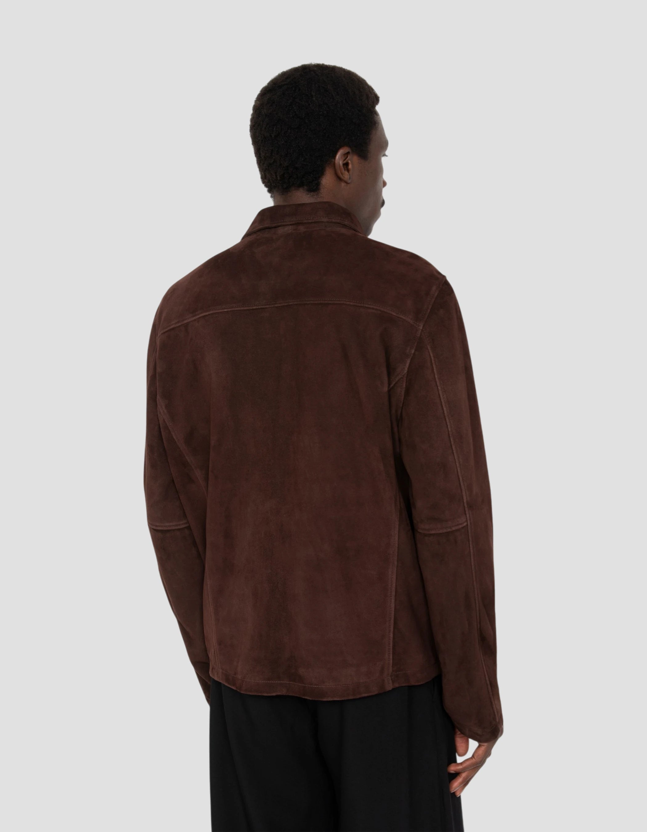 Dark brown casual jacket, goat suede ultralight-6
