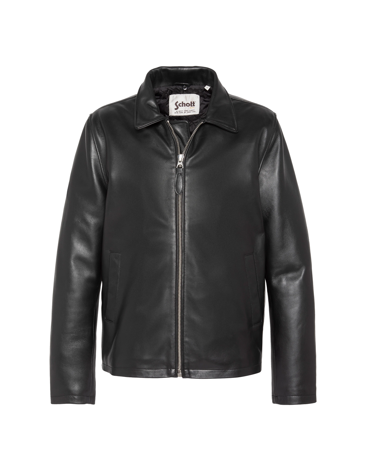 Blouson casual noir, cuir d'agneau-7