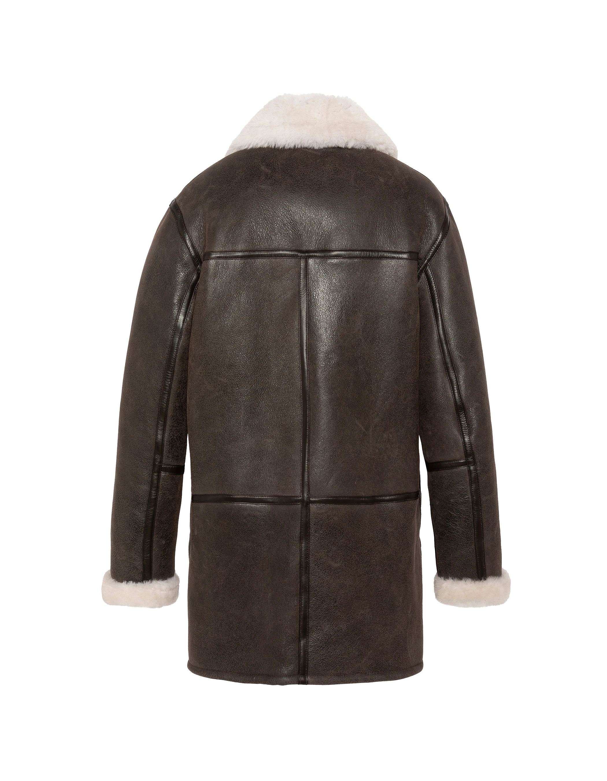 Lungo cappotto marrone, pecora a doppio lato