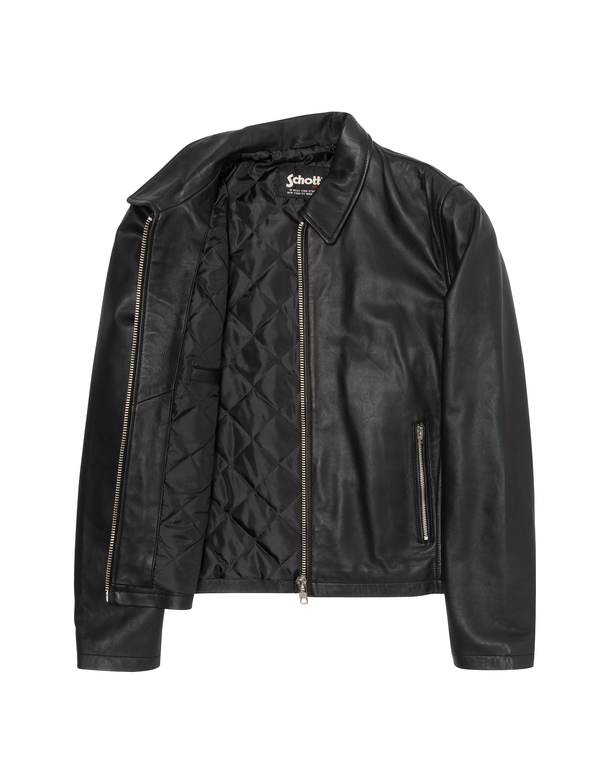 Blouson casual noir, cuir d'agneau-3