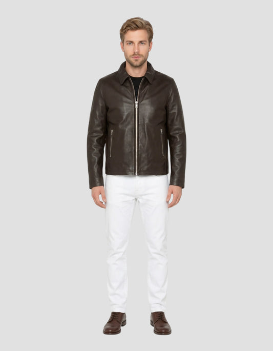 Brown casual jacket, lamb leather - lccstricke | Schott NYC®