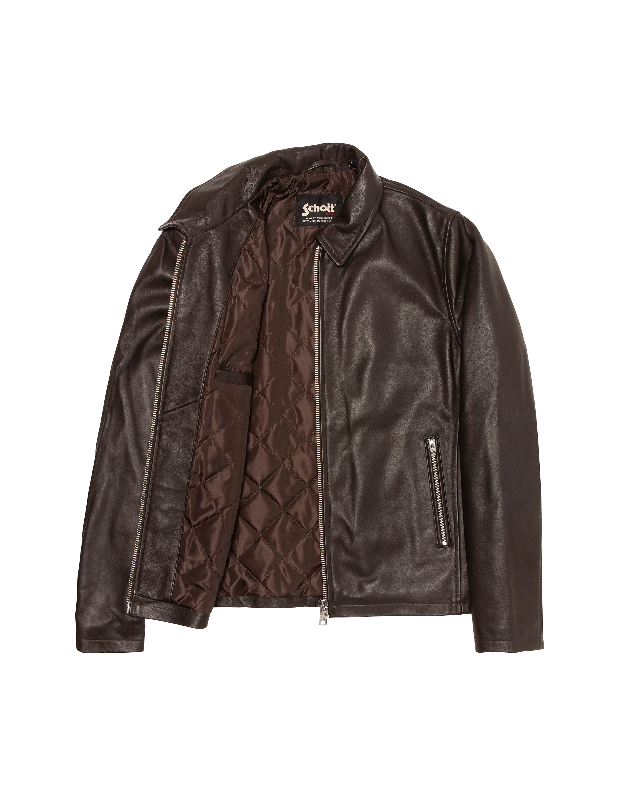 Blouson casual marron, cuir d'agneau-3