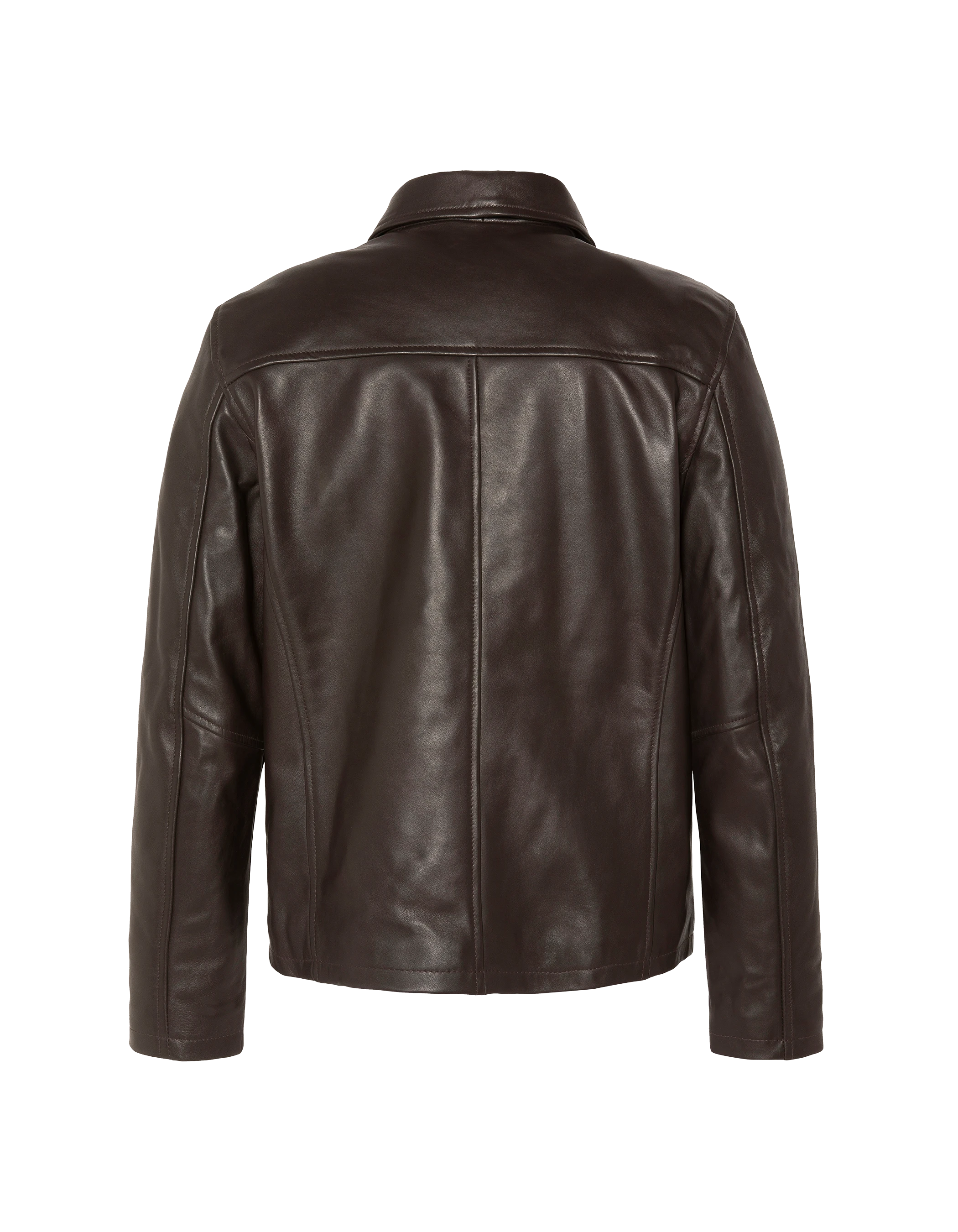 Blouson casual marron, cuir d'agneau-2
