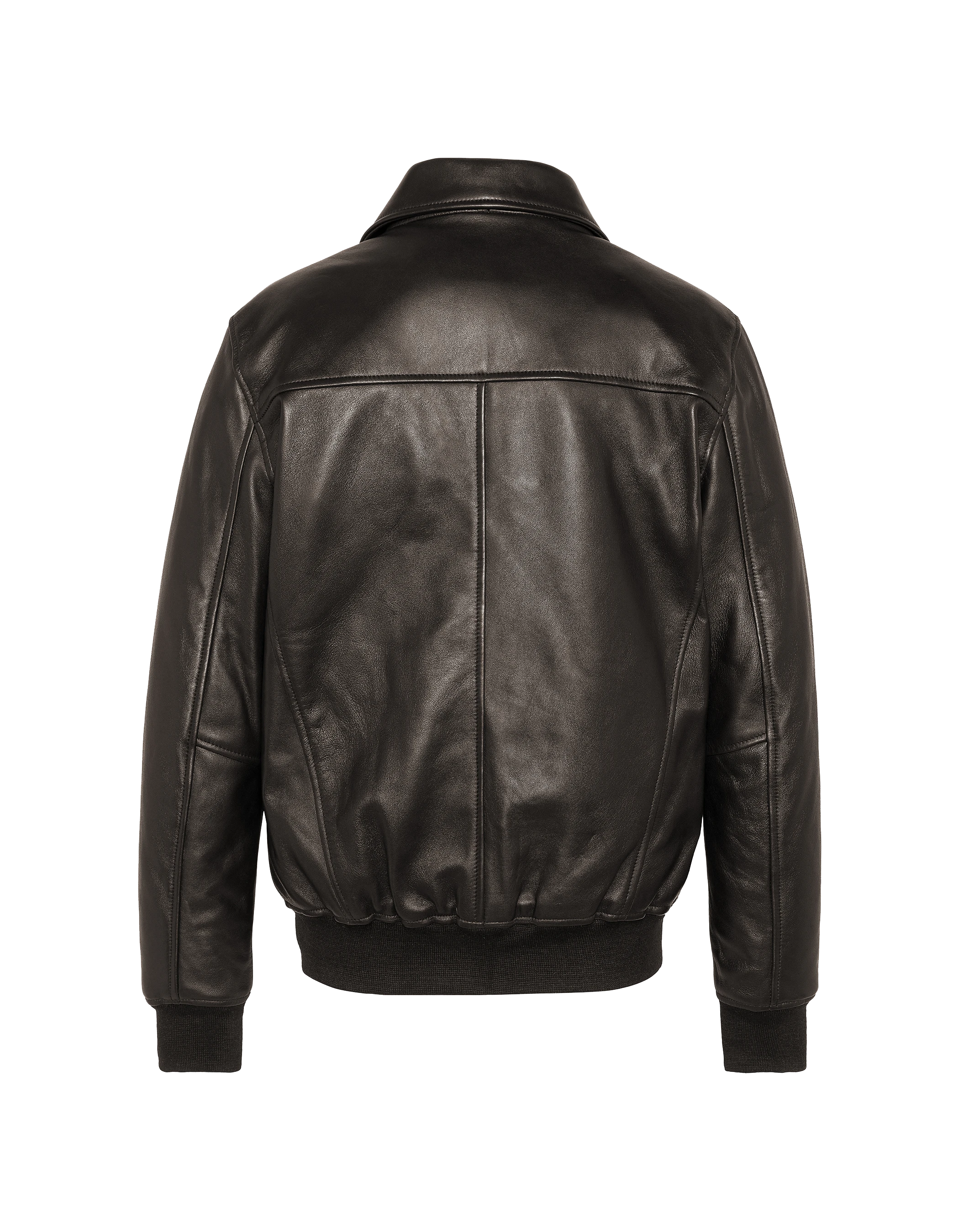 Giacca casual marrone, pelle di agnello-2