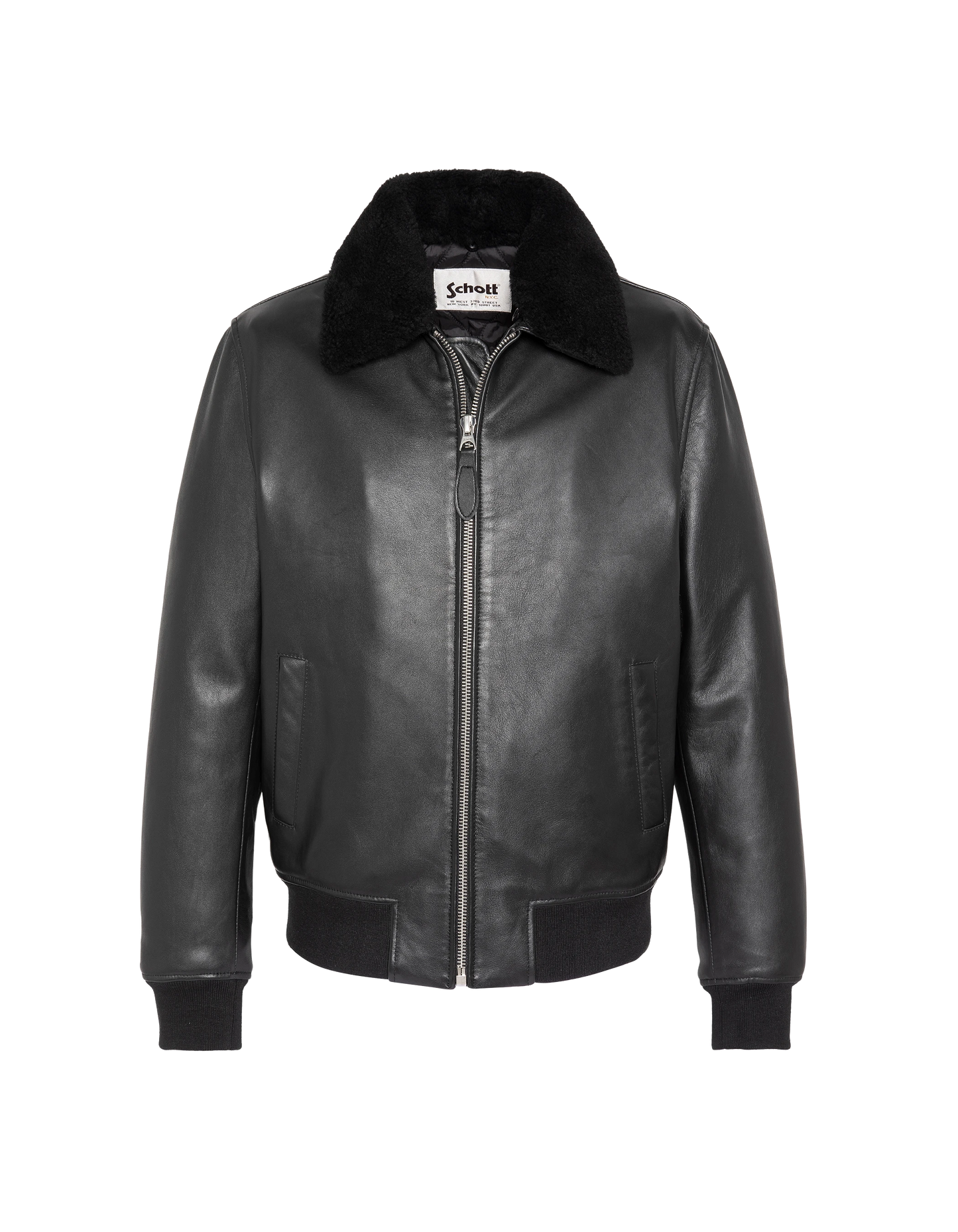 Black casual jacket, lambskin leather