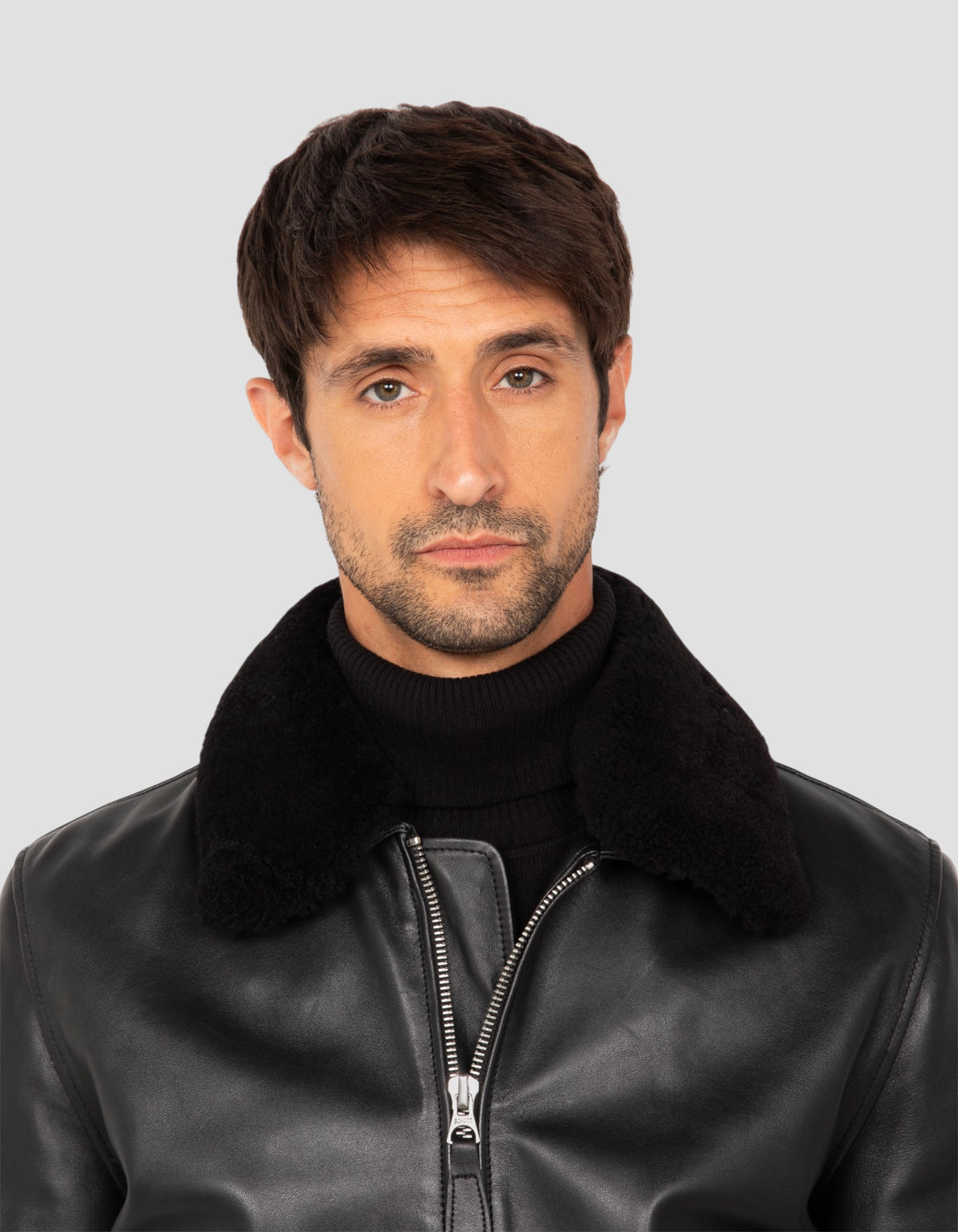 Black casual jacket, lambskin leather