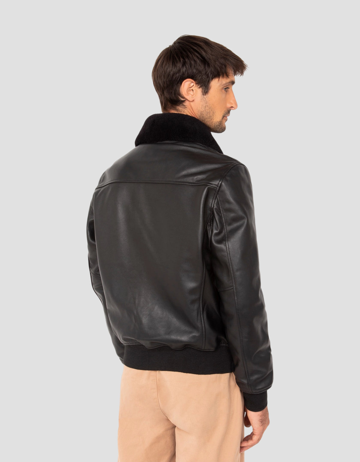 Black casual jacket, lambskin leather-6