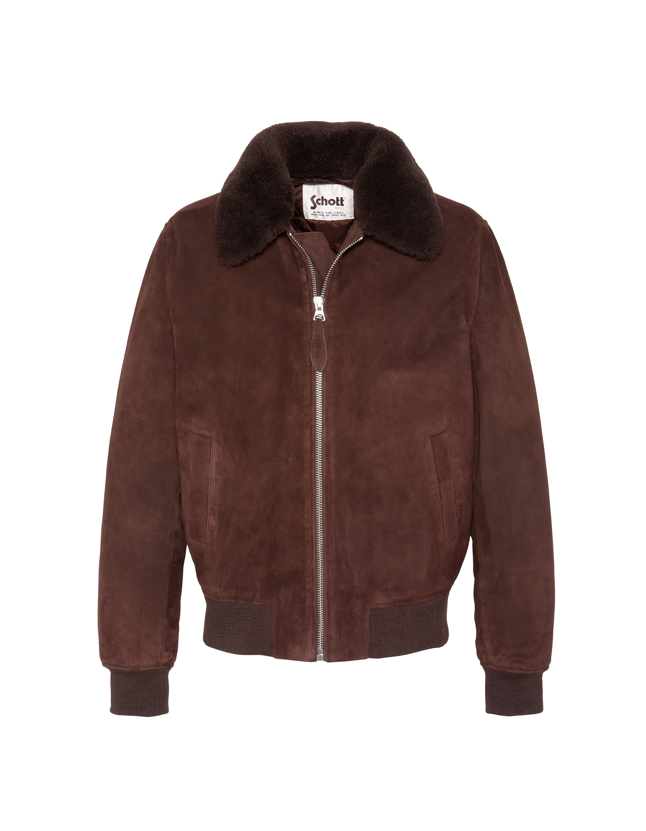 Dunkelbraune Freizeitjacke, Ziegenwildleder-1