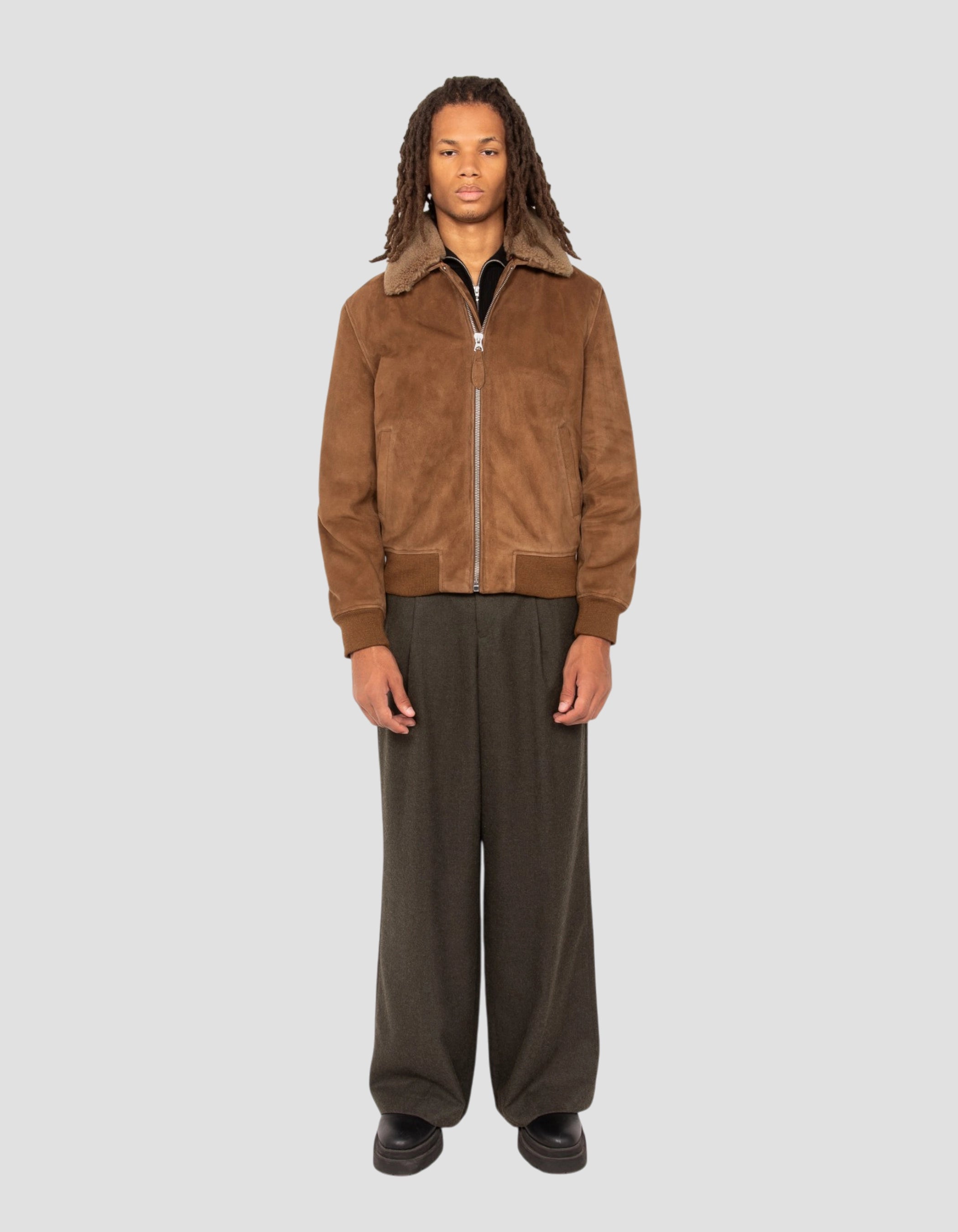 Casual rust jacket, goat suede-1