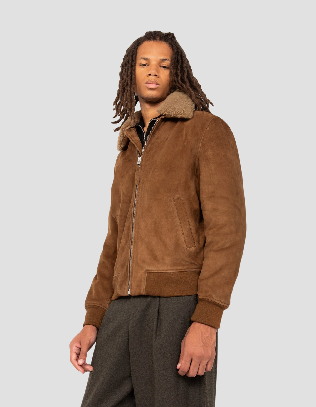 Casual rust jacket, goat suede-3