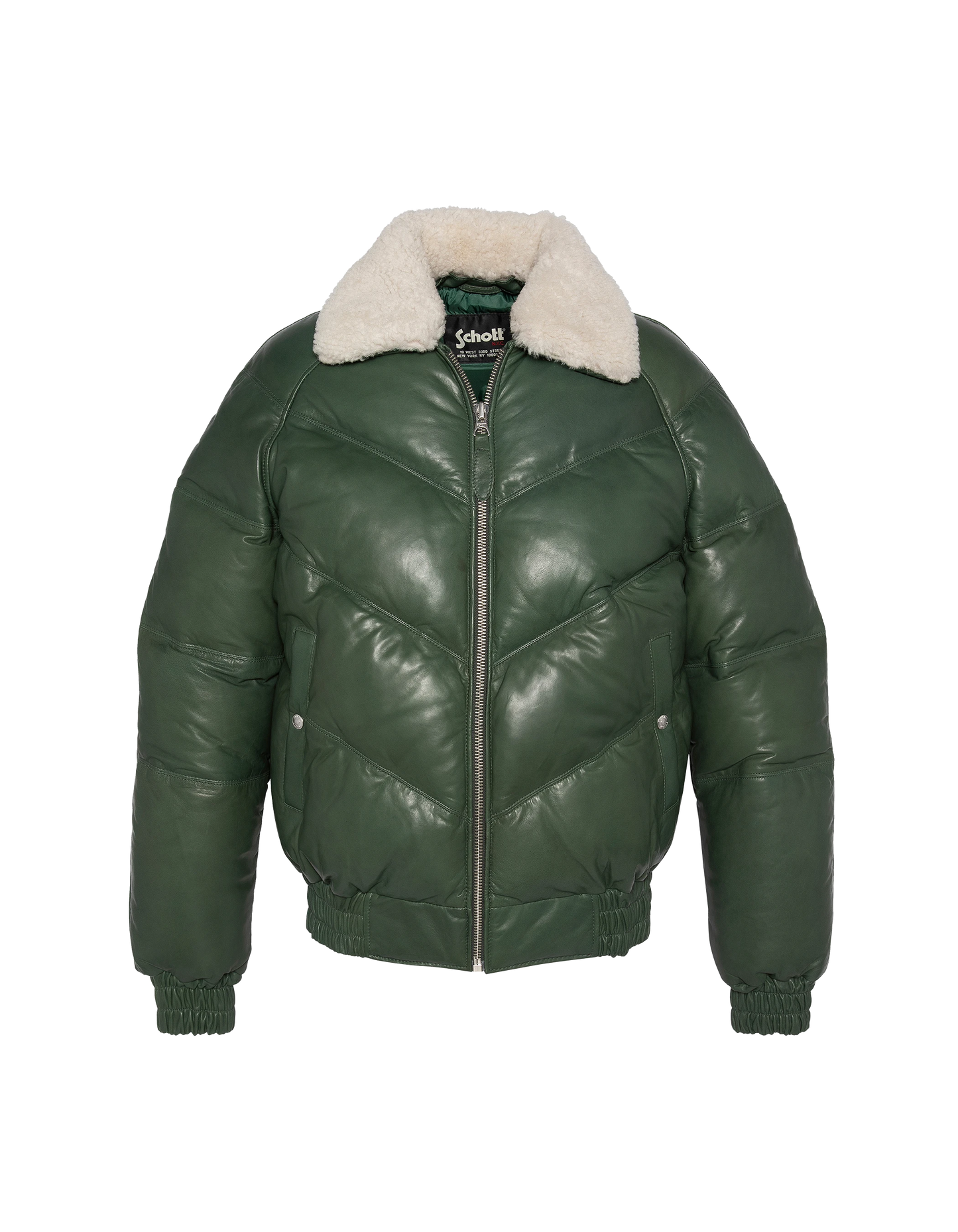 Chaqueta retro de ropa de calle verde, cuero de cuero de vaca