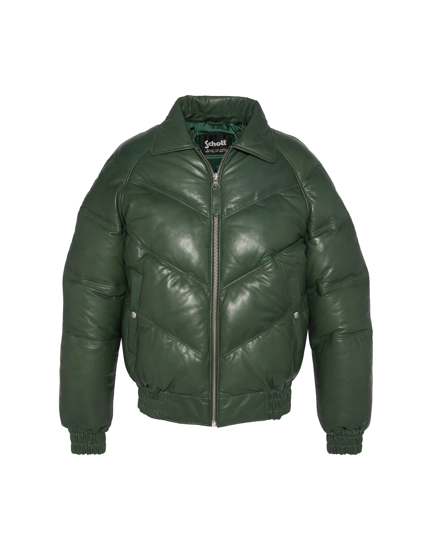 Chaqueta retro de ropa de calle verde, cuero de cuero de vaca