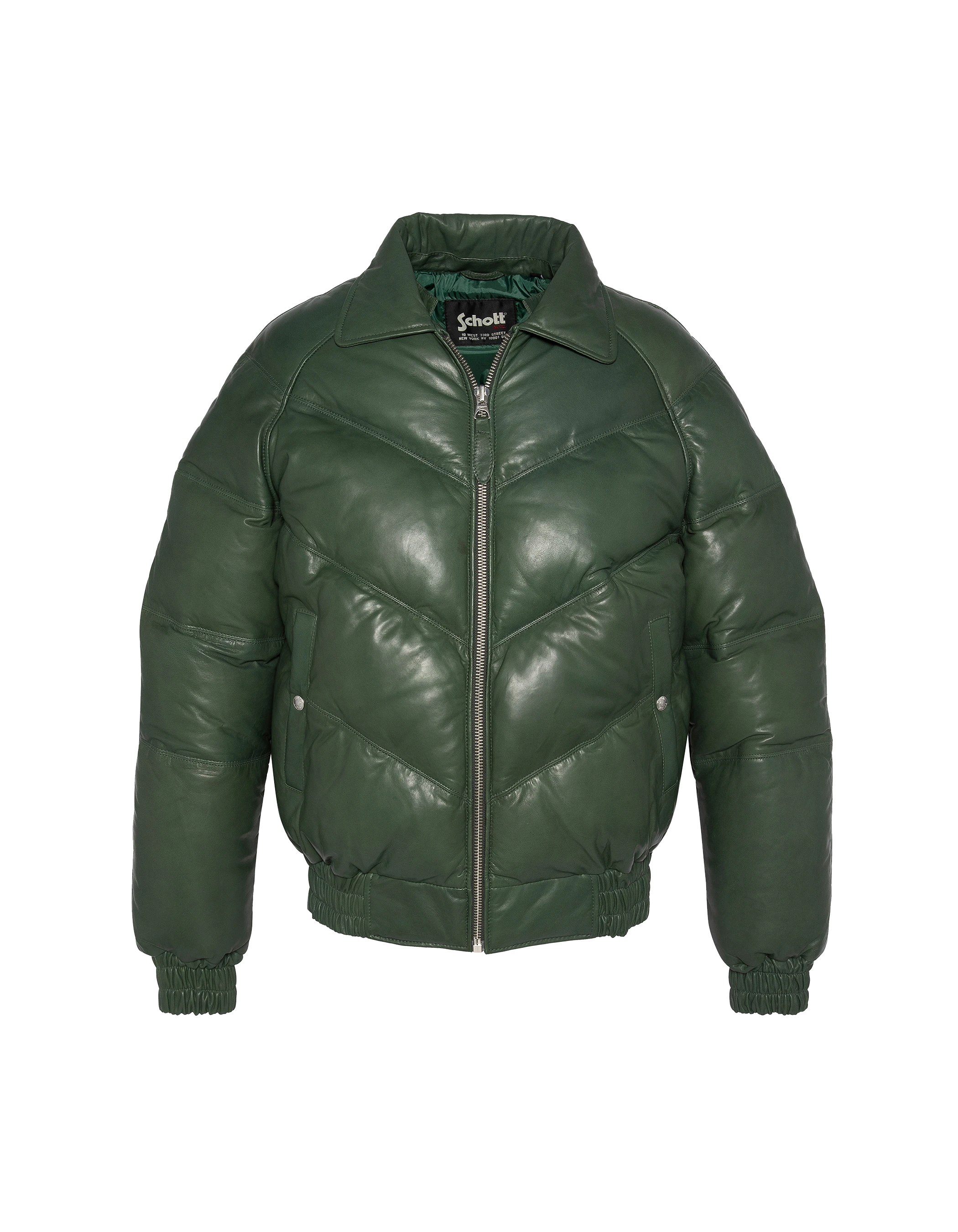 Chaqueta retro de ropa de calle verde, cuero de cuero de vaca-7