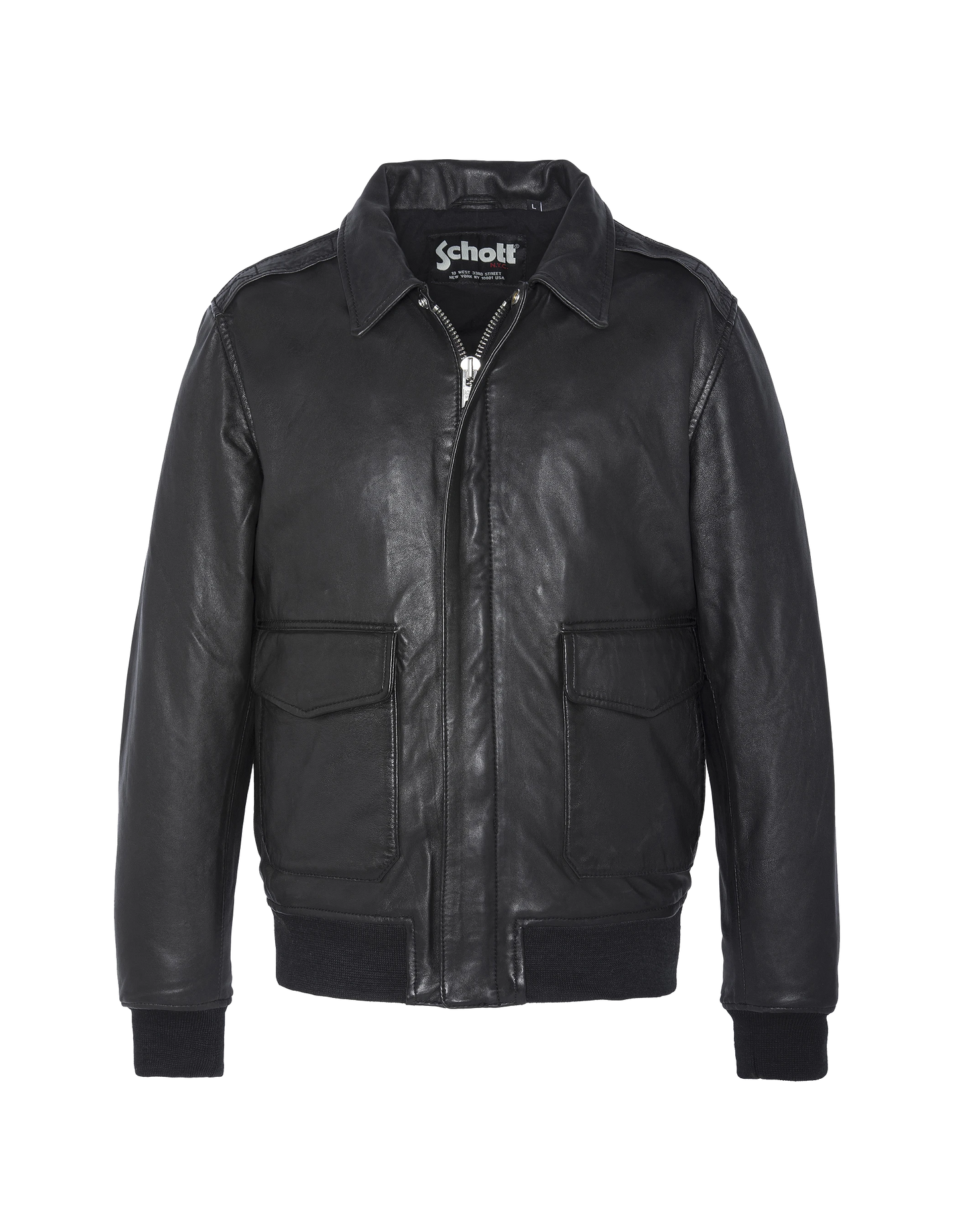 Black pilot jacket, lamb leather